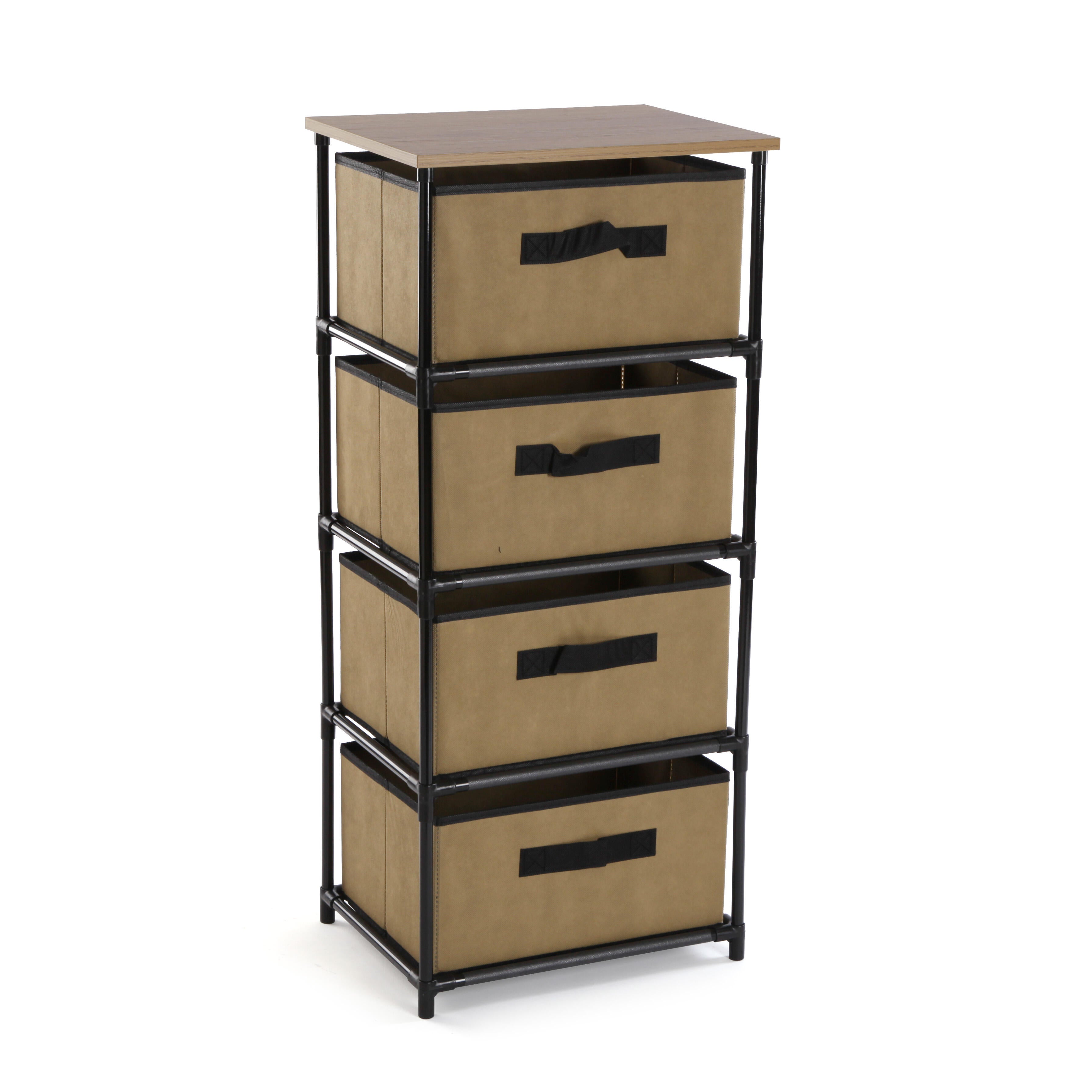 Cómoda de cuatro cajones versa home 89x30x40cm beige