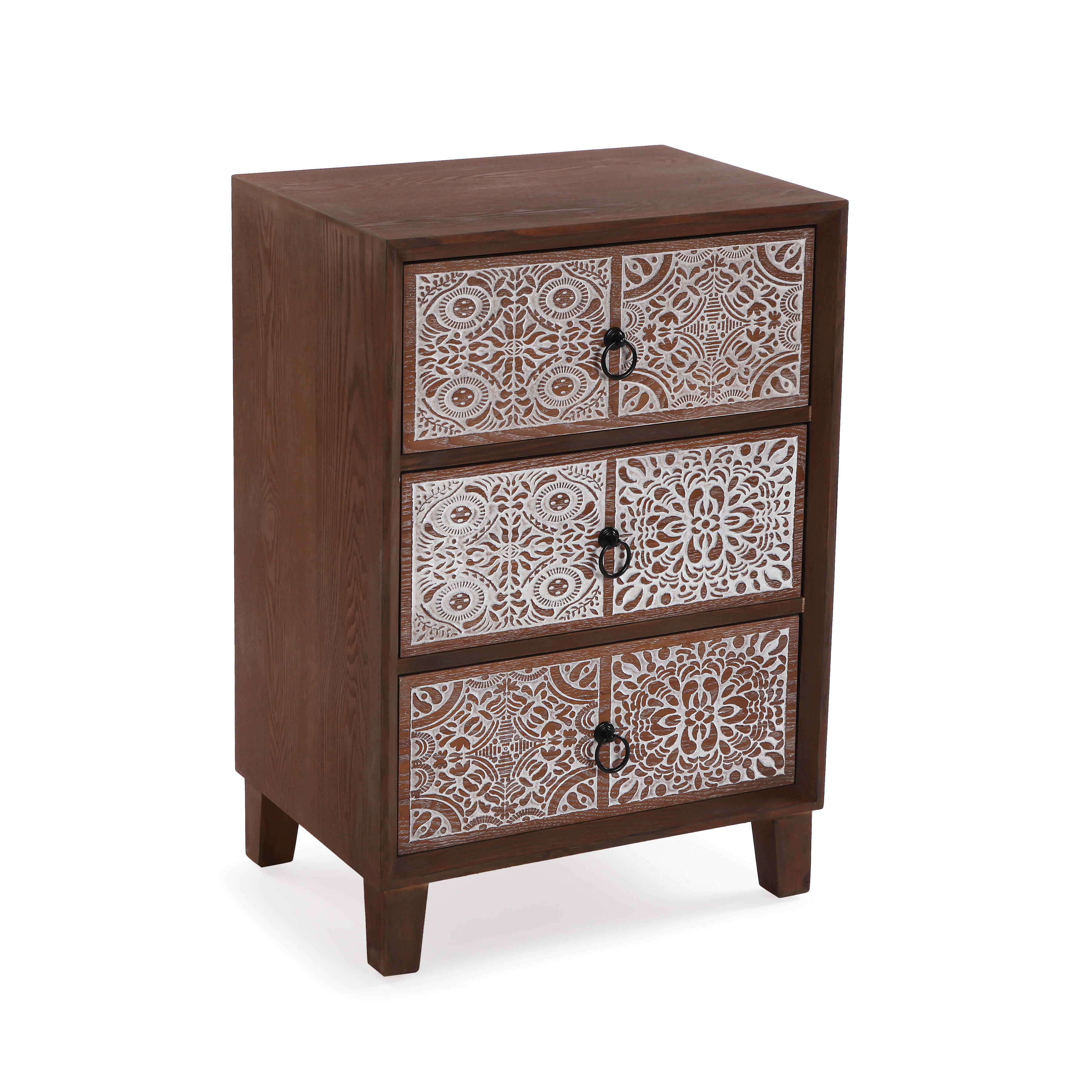 Cómoda de tres cajones alder versa home 70x35x48cm