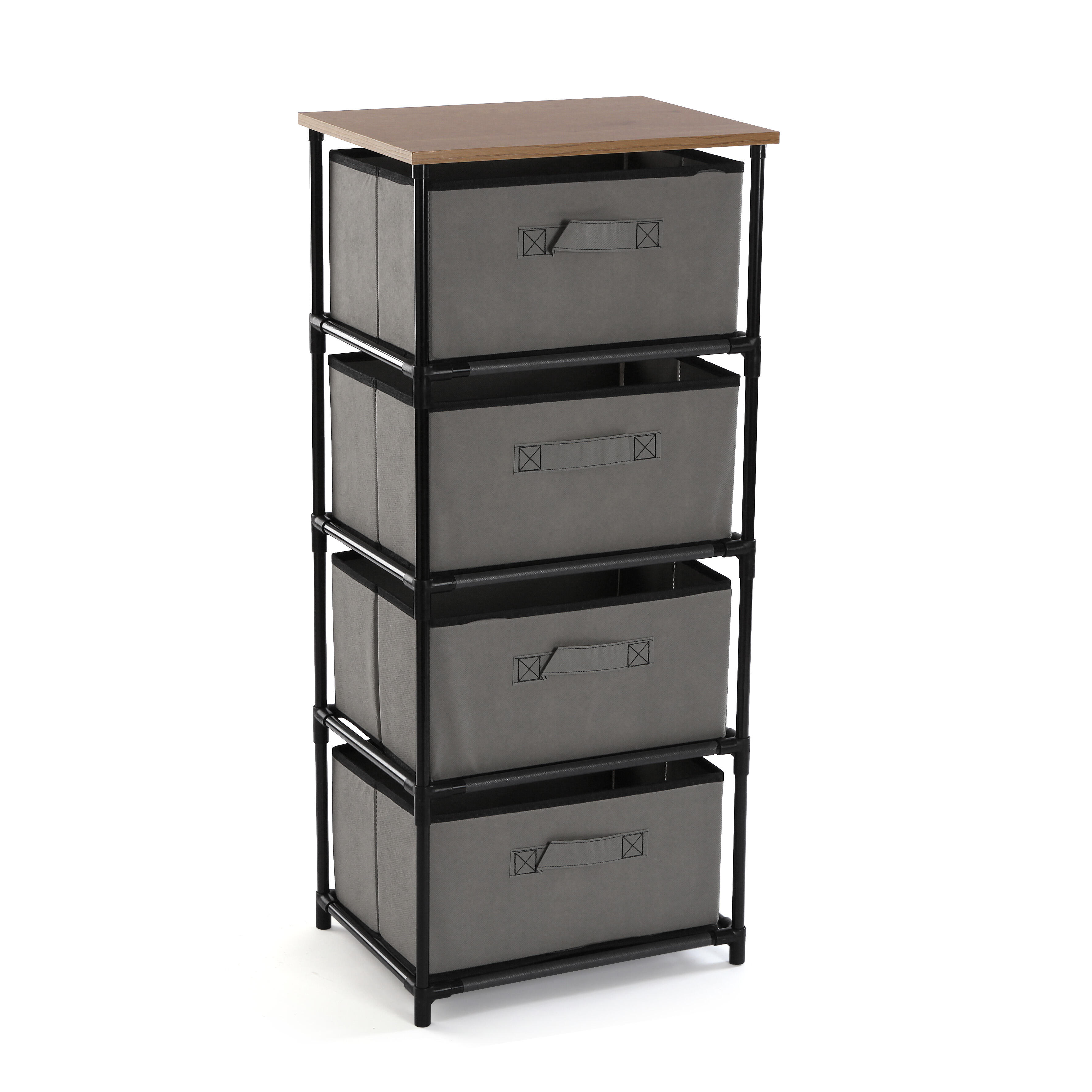 Cómoda de cuatro cajones versa home 68x30x76cm gris claro