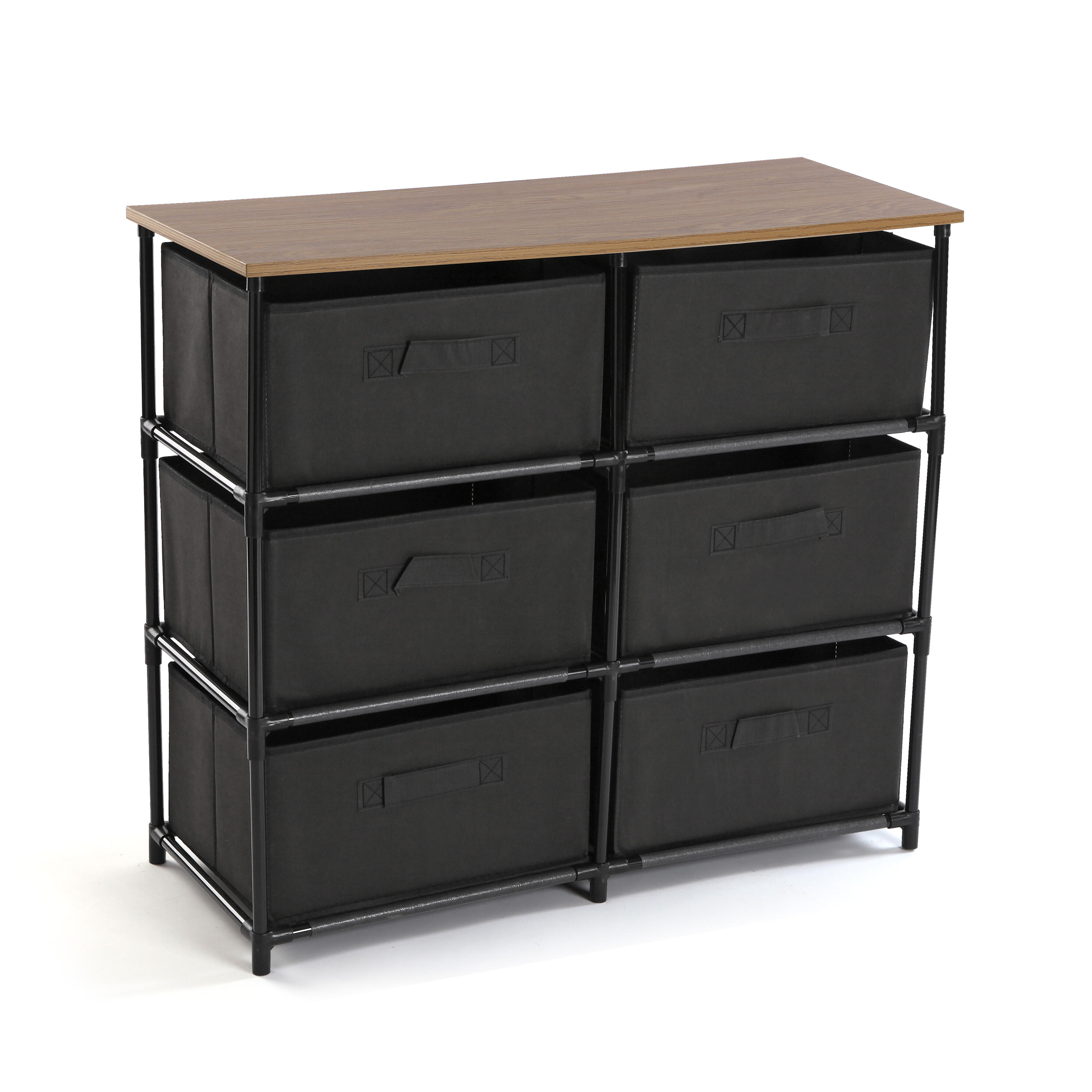 Cómoda de seis cajones versa home 68x30x76cm gris oscuro