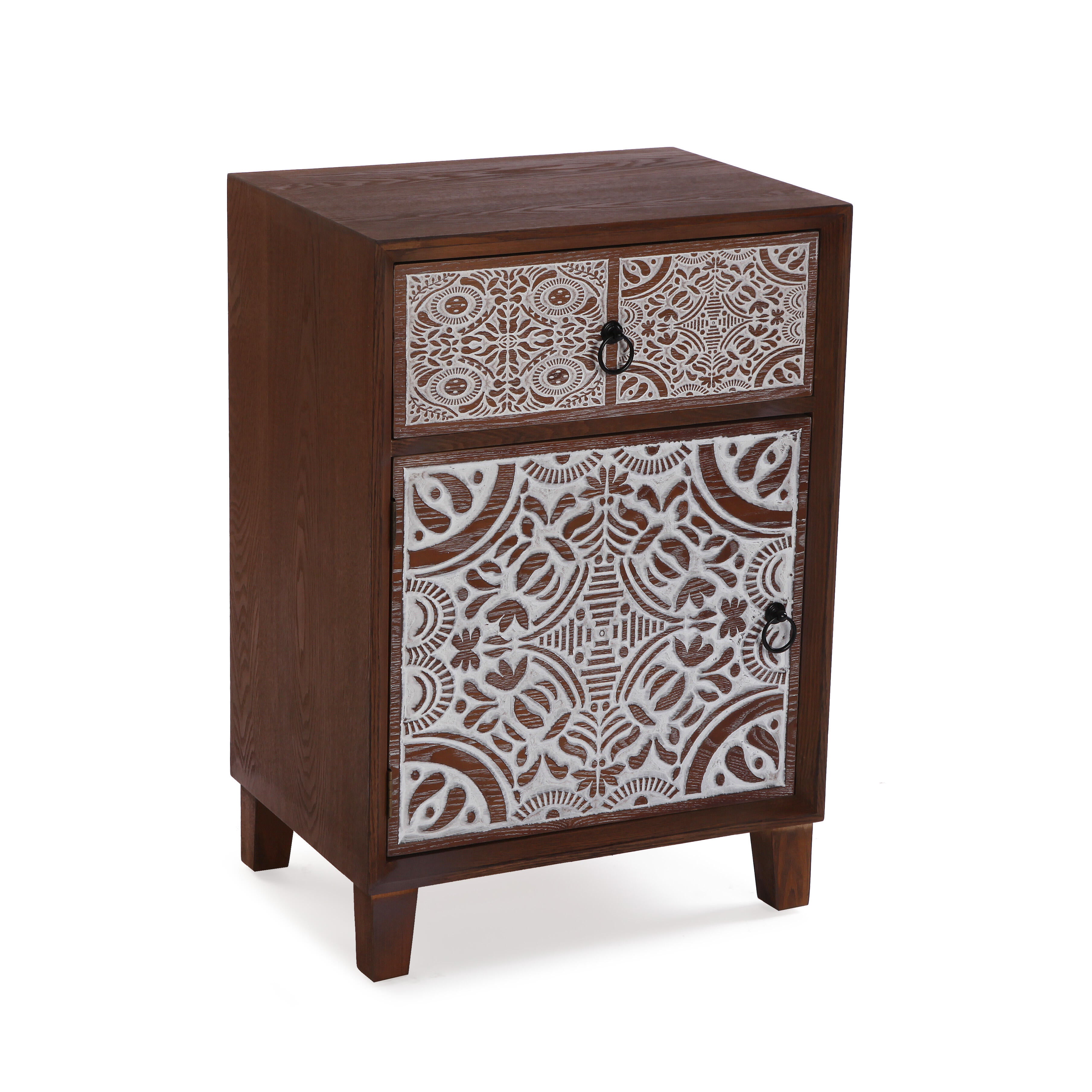 Cómoda de dos cajones alder versa home 70x35x48cm