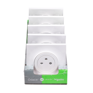 Lot de 5 prises affleurantes complet Odace, SCHNEIDER ELECTRIC, blanc