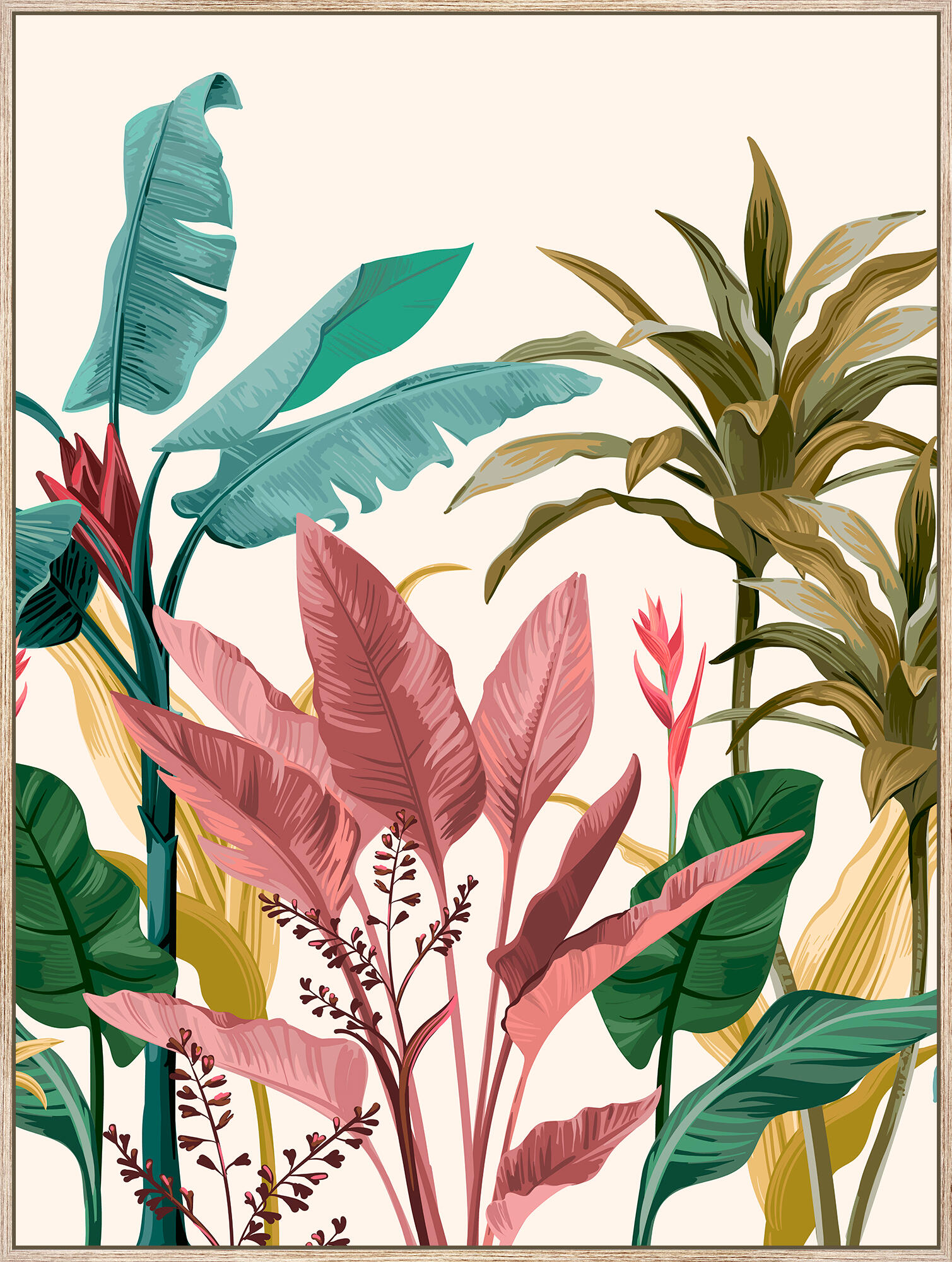 Pintura original cotton blanco hojas color 60x80 cm - 8