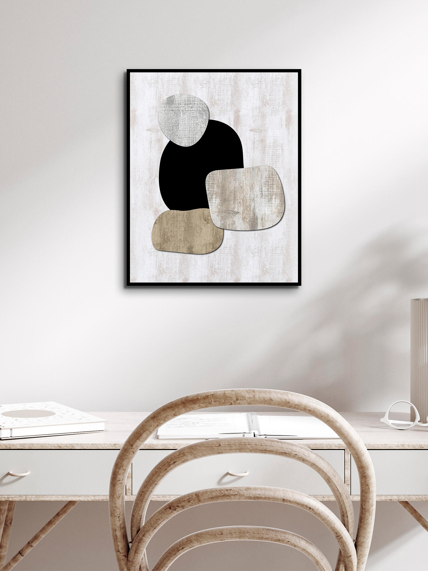 Lienzo deco line negro abstracto 1 40x50 cm