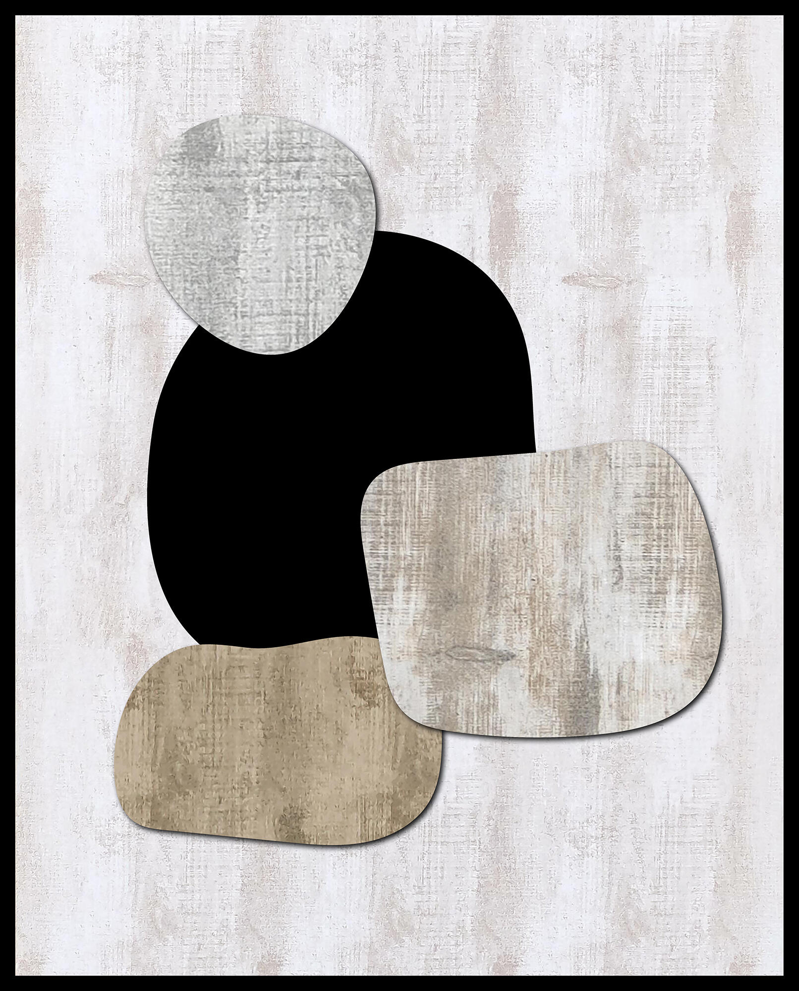 Quadro com moldura Deco Line Abstrato 1 40x50 cm preto - 3