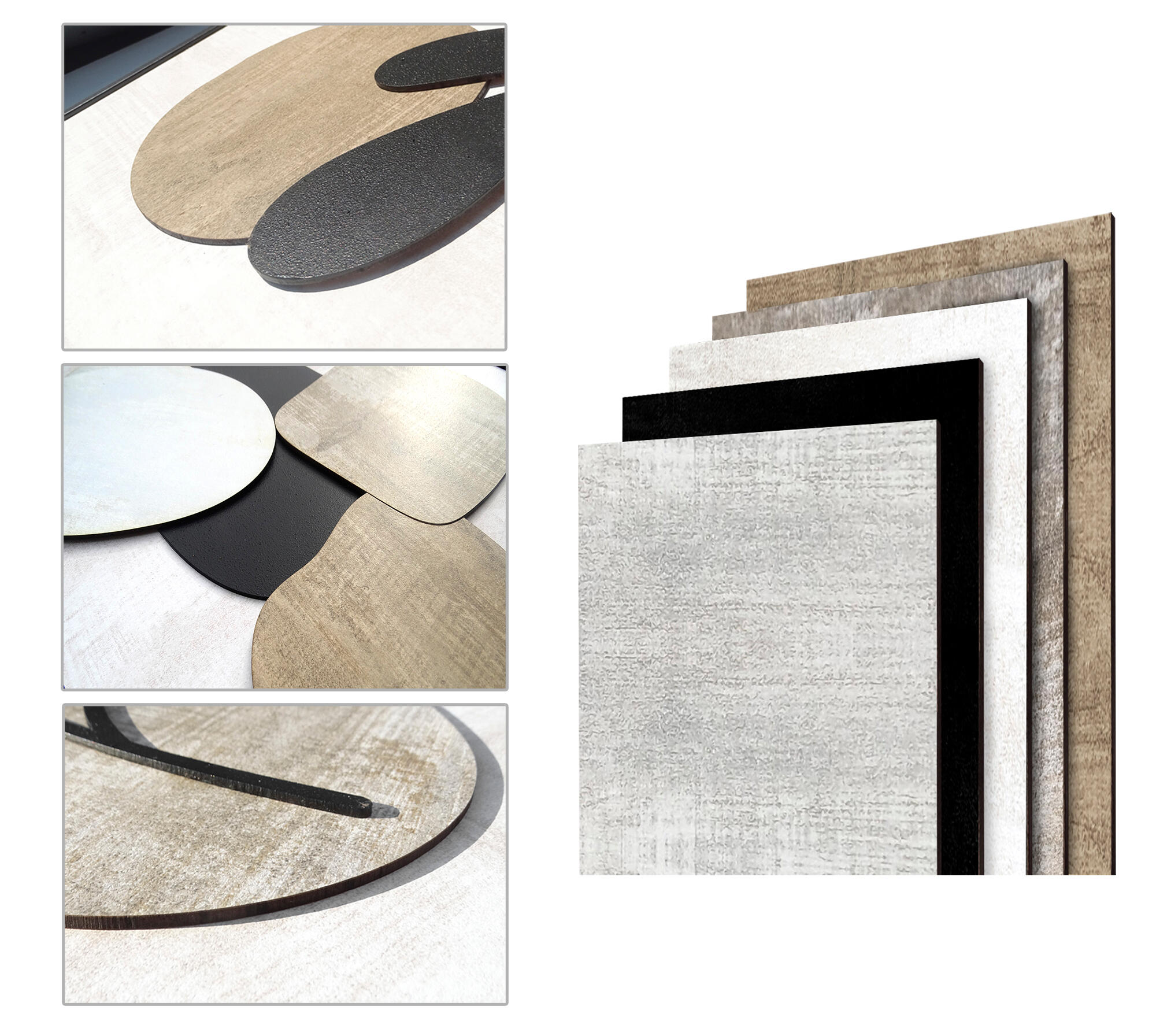 Quadro com moldura Deco Line Folhas redondas 40x50 cm preto - 3