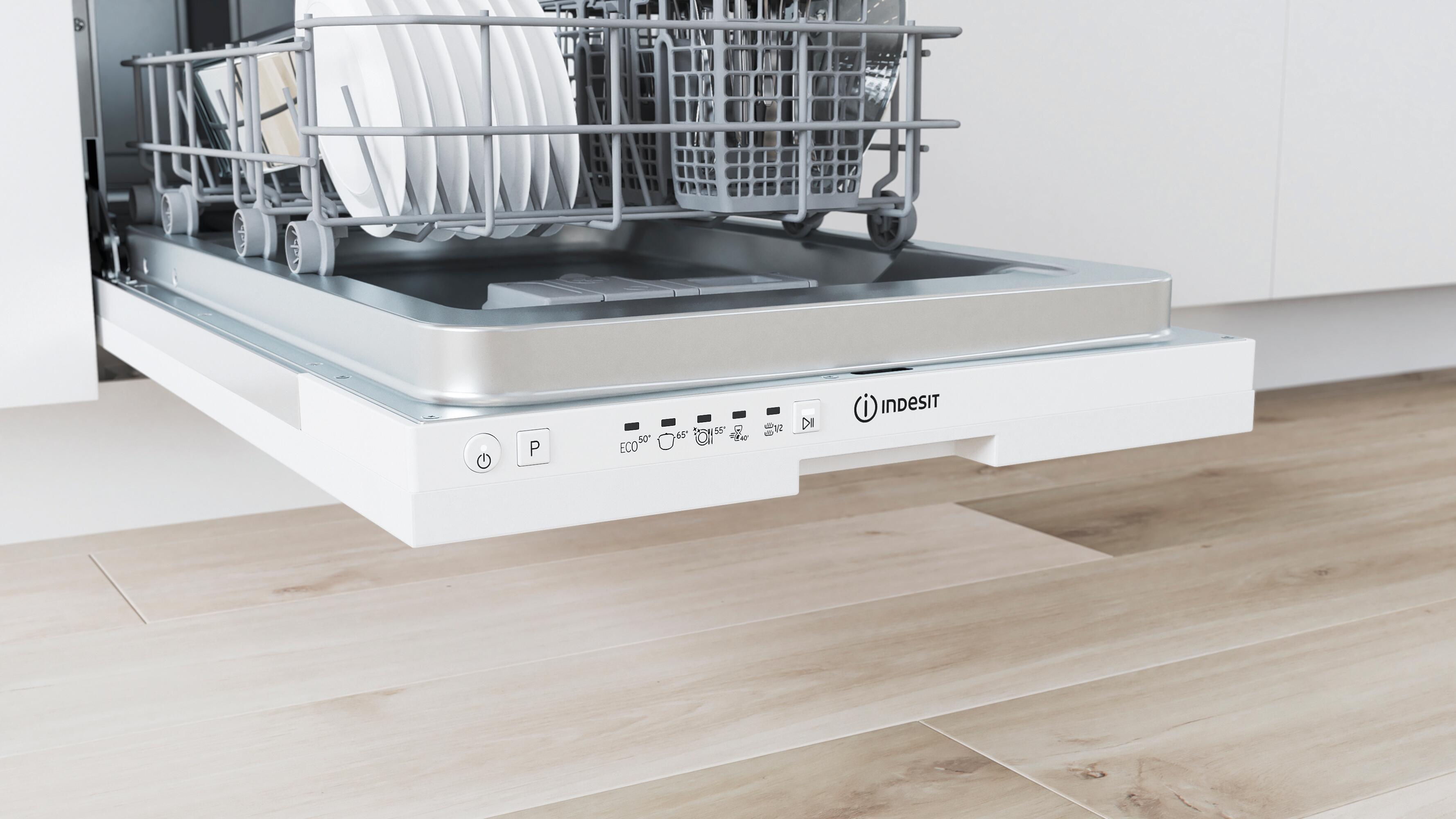 Lavavajillas integrable INDESIT DI9E 2B10 9 cubiertos 5 programas con inicio diferido blanco 45cm clase F - 6