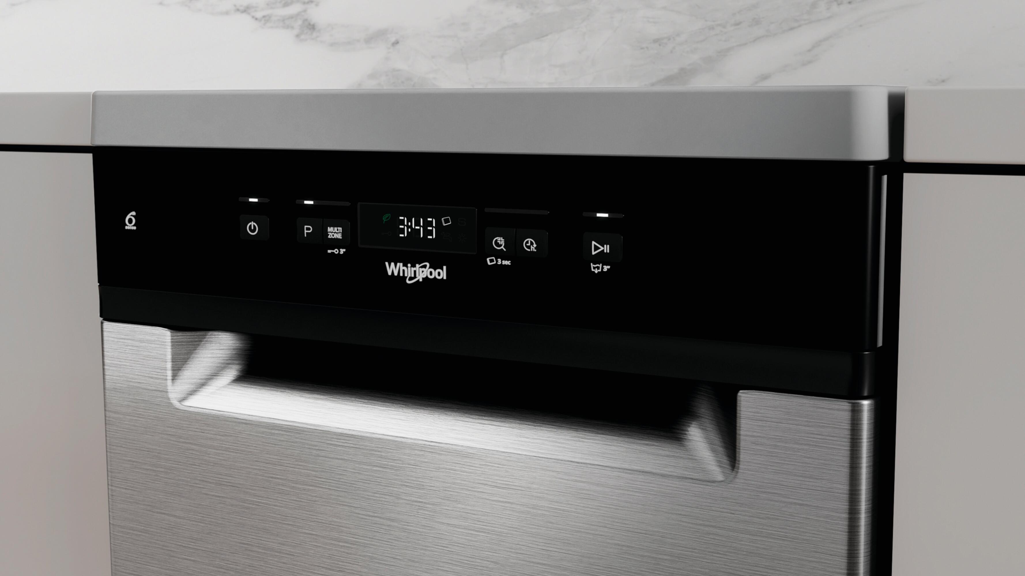 Lavavajillas WHIRLPOOL WSFC 3M27 X 10 cubiertos 6 programas con inicio diferido inox 45cm clase E - 6