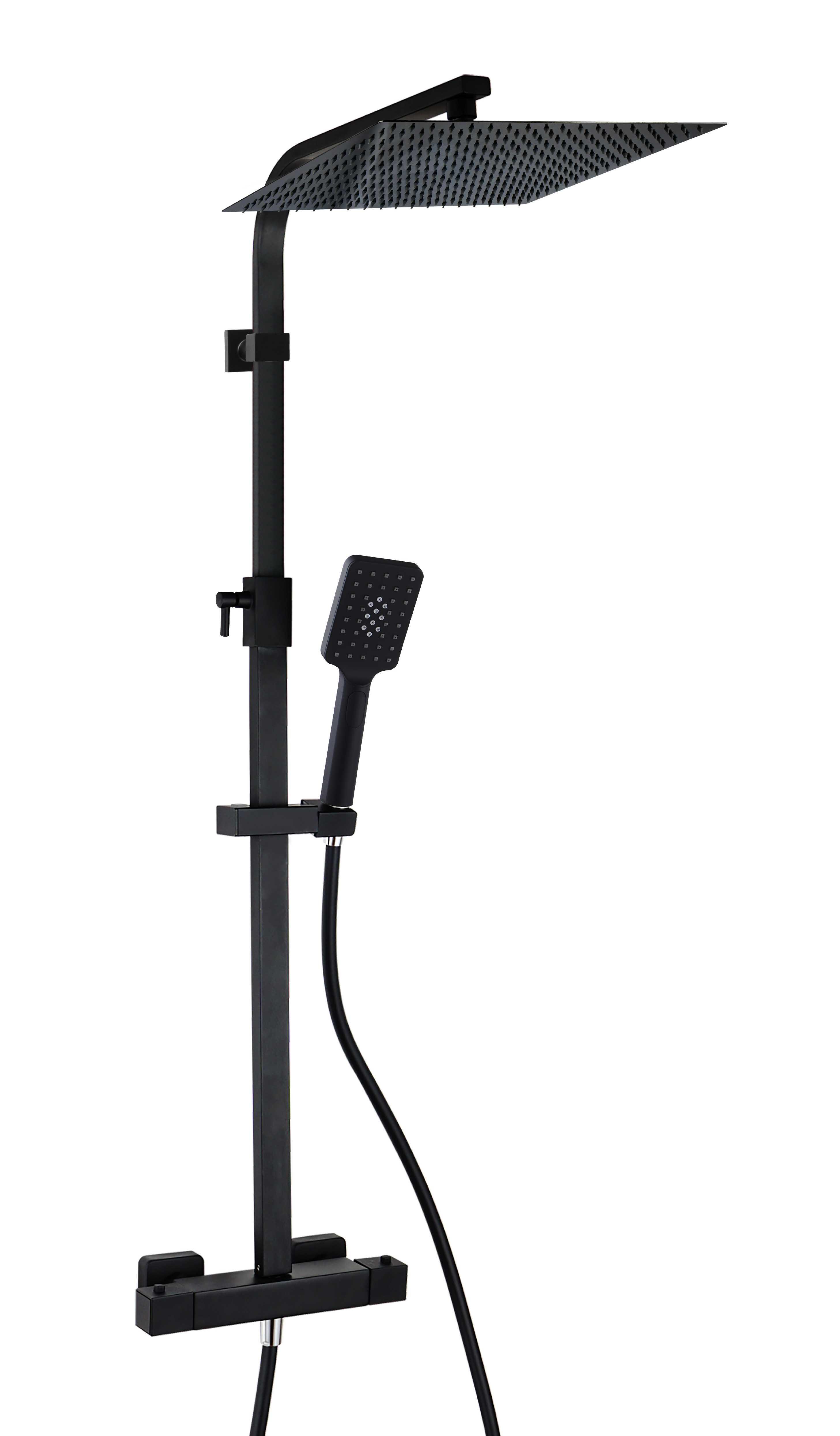 Colonne de douche thermostatique, MTK Relaxaspa carré , Noir Leroy Merlin