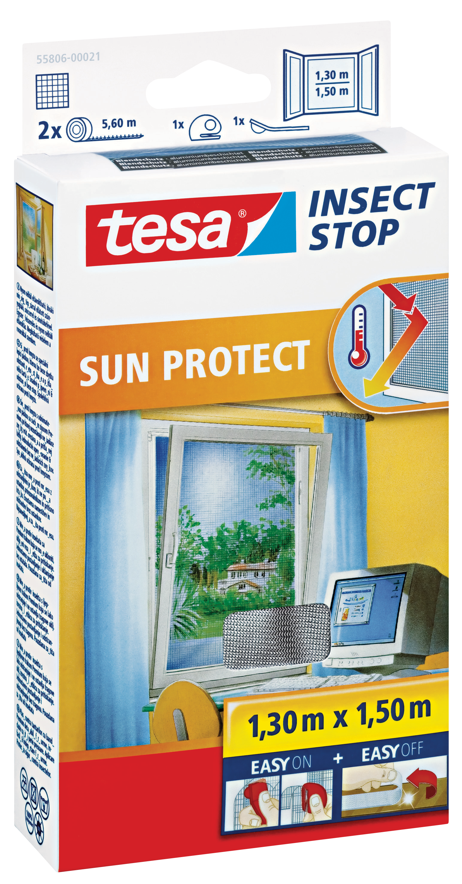 Moskitiera do okna dachowego przeciwsłoneczna czarna 130x150 cm Tesa