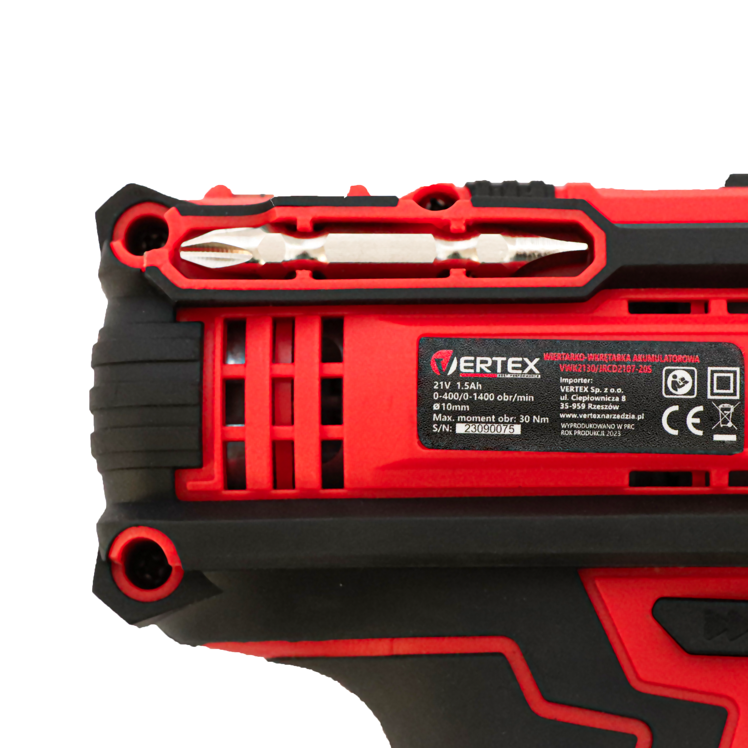 Wiertarko-wkrętarka akumulatorowa 21V 2x1,5Ah VWK2130 VERTEX +24 akcesoria - 7