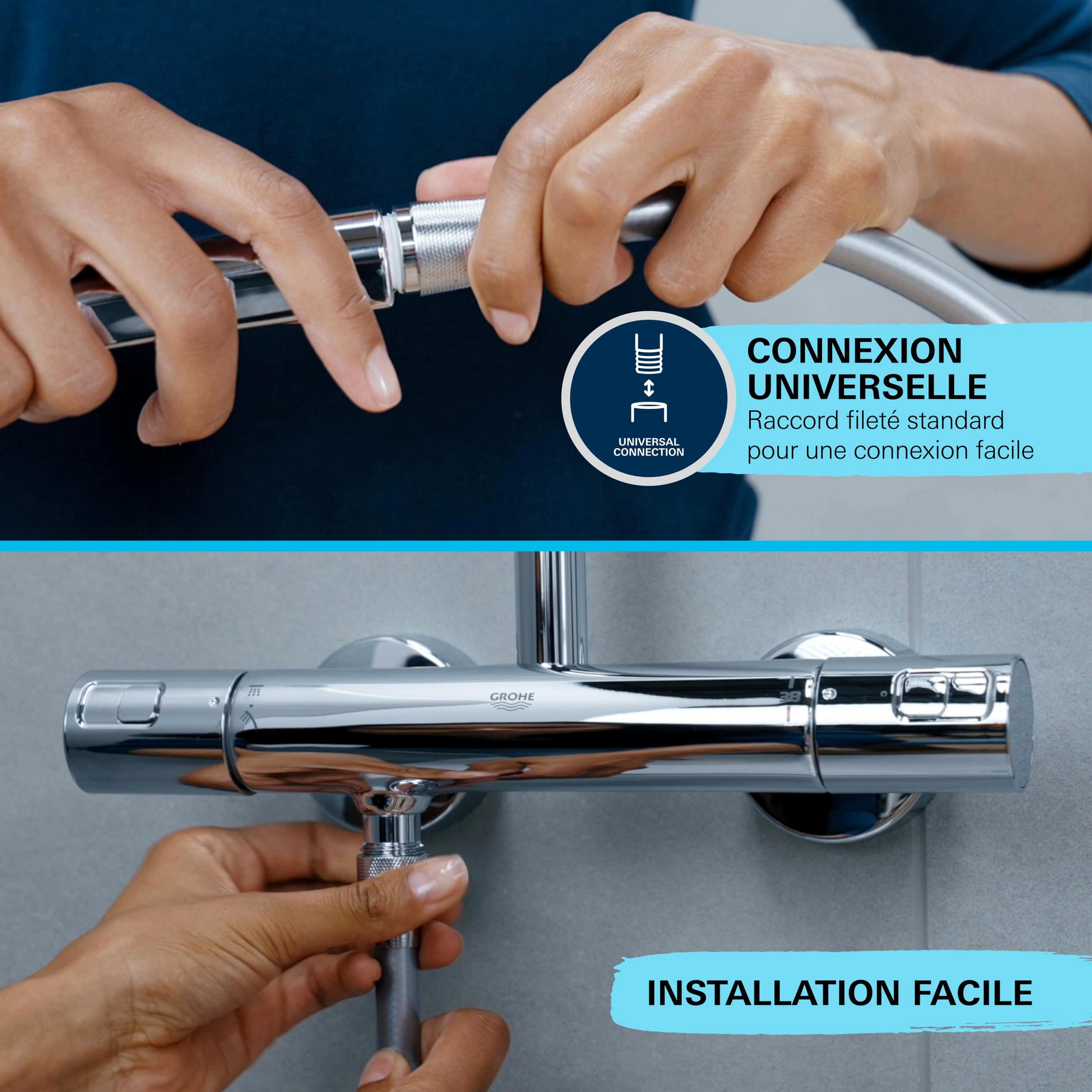 Duo (pommeau de douche et flexible) 1 jet chrome, Vitalio start 110, GROHE - 11