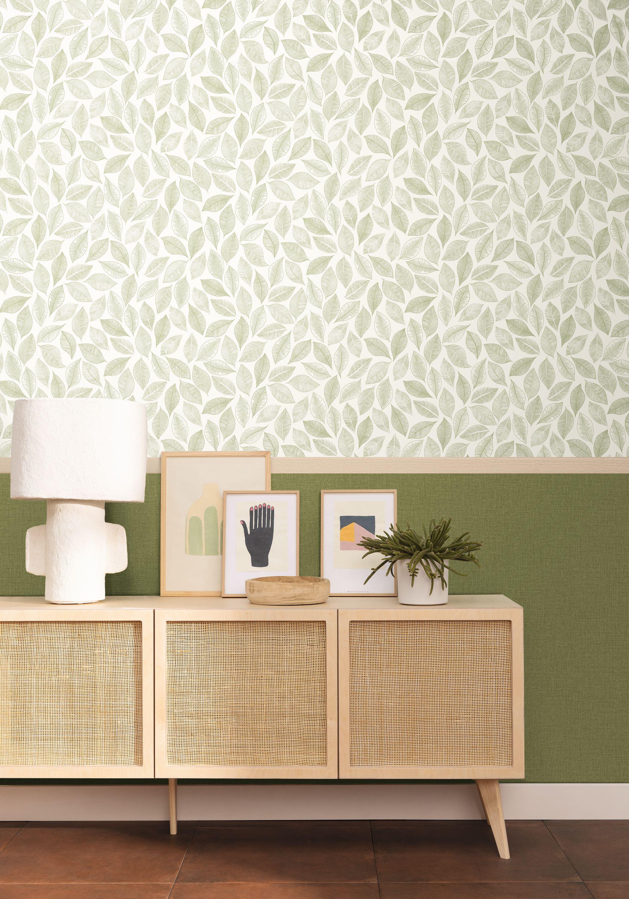 Papier peint intissé Green life bliss vert mousse | Leroy Merlin