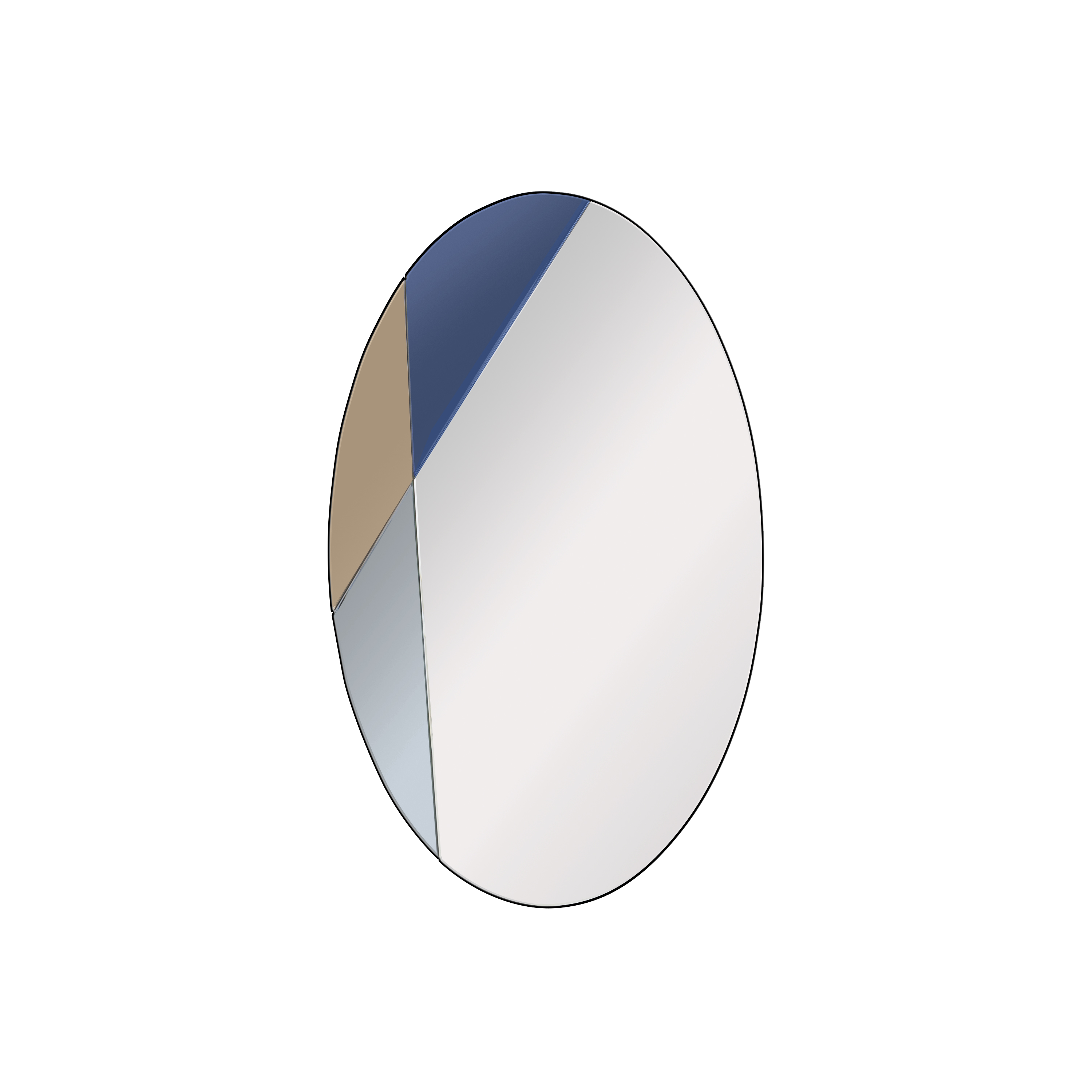 Lustro owalne Bycor 50 x 73 cm błękit Inspire