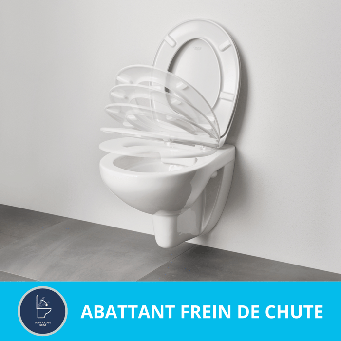 Le siège et l'abattant sont tous deux équipés d'un mécanisme de fermeture douce et silencieuse en option, avec un frein de chute pour encore plus de confort. Ce dispositif ergonomique est conçu pour durer. Par conséquent, ces WC sont un excellent choix pour votre projet de rénovation.