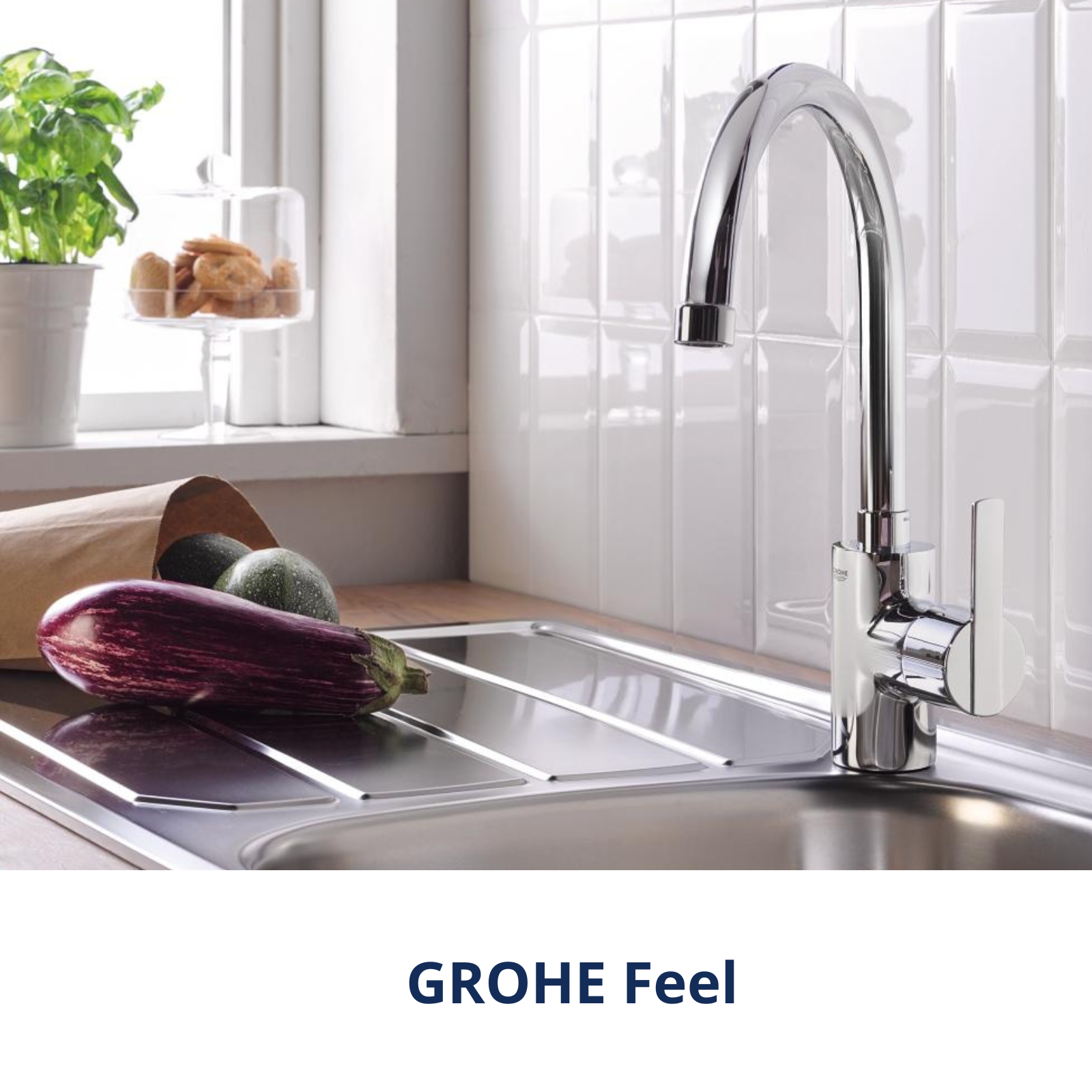 Torneira de bancada cano alt cromada Grohe Start Clova - 20