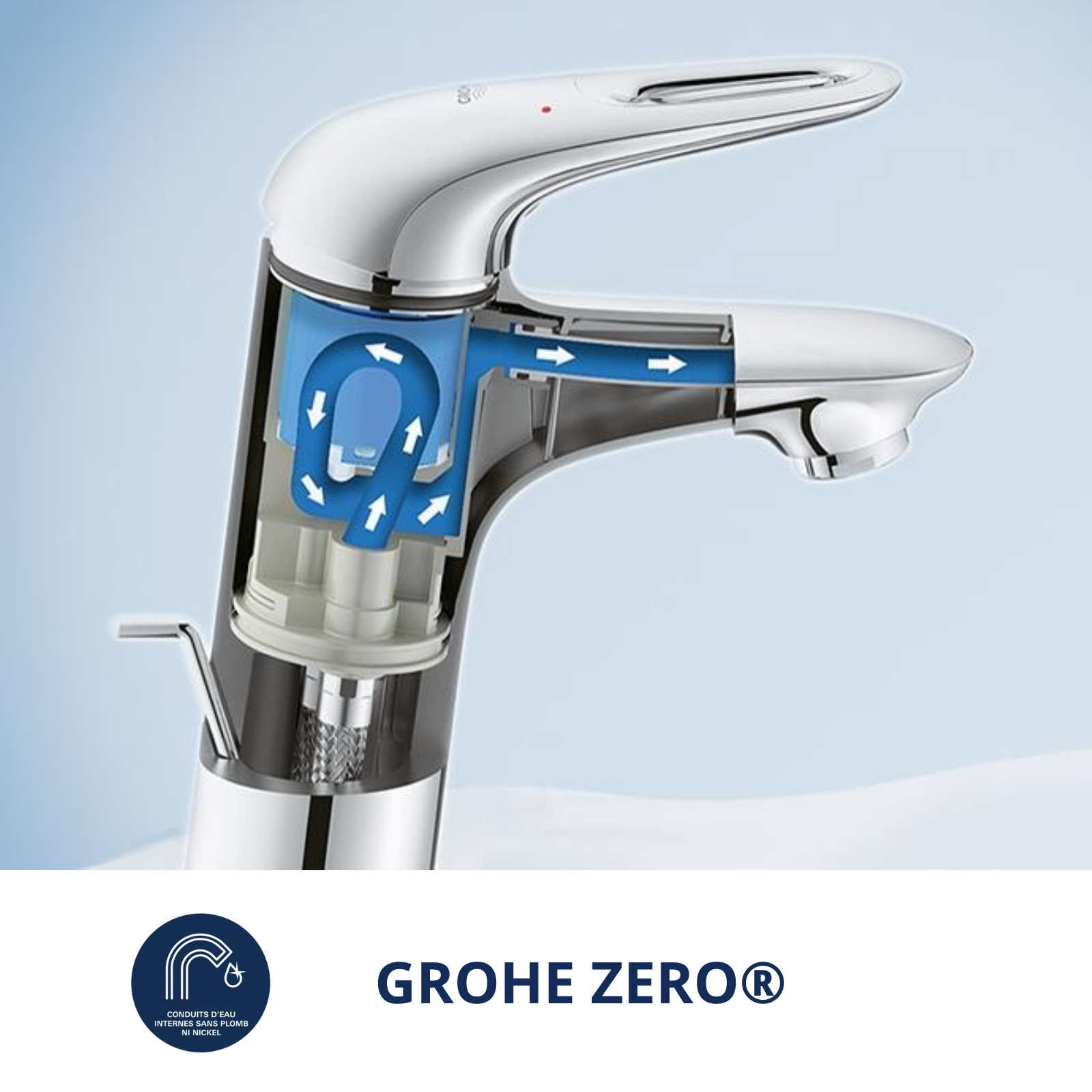 Torneira de bancada cano alt cromada Grohe Start Clova - 5