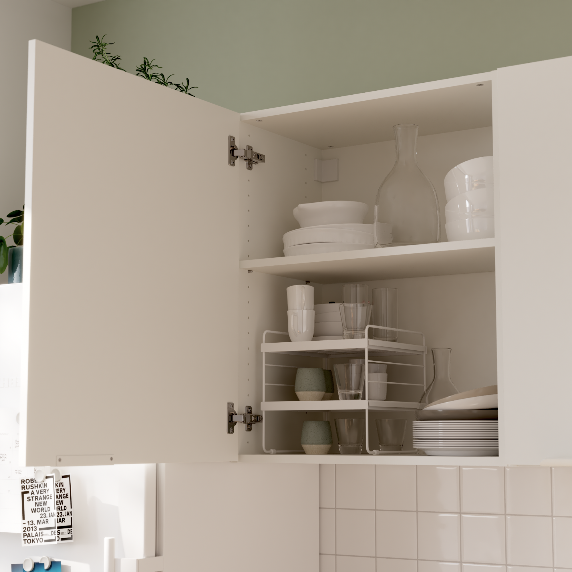 Mueble alto de cocina Eleki Blanco 1 puerta H 72.1 x L 60 cm - 3