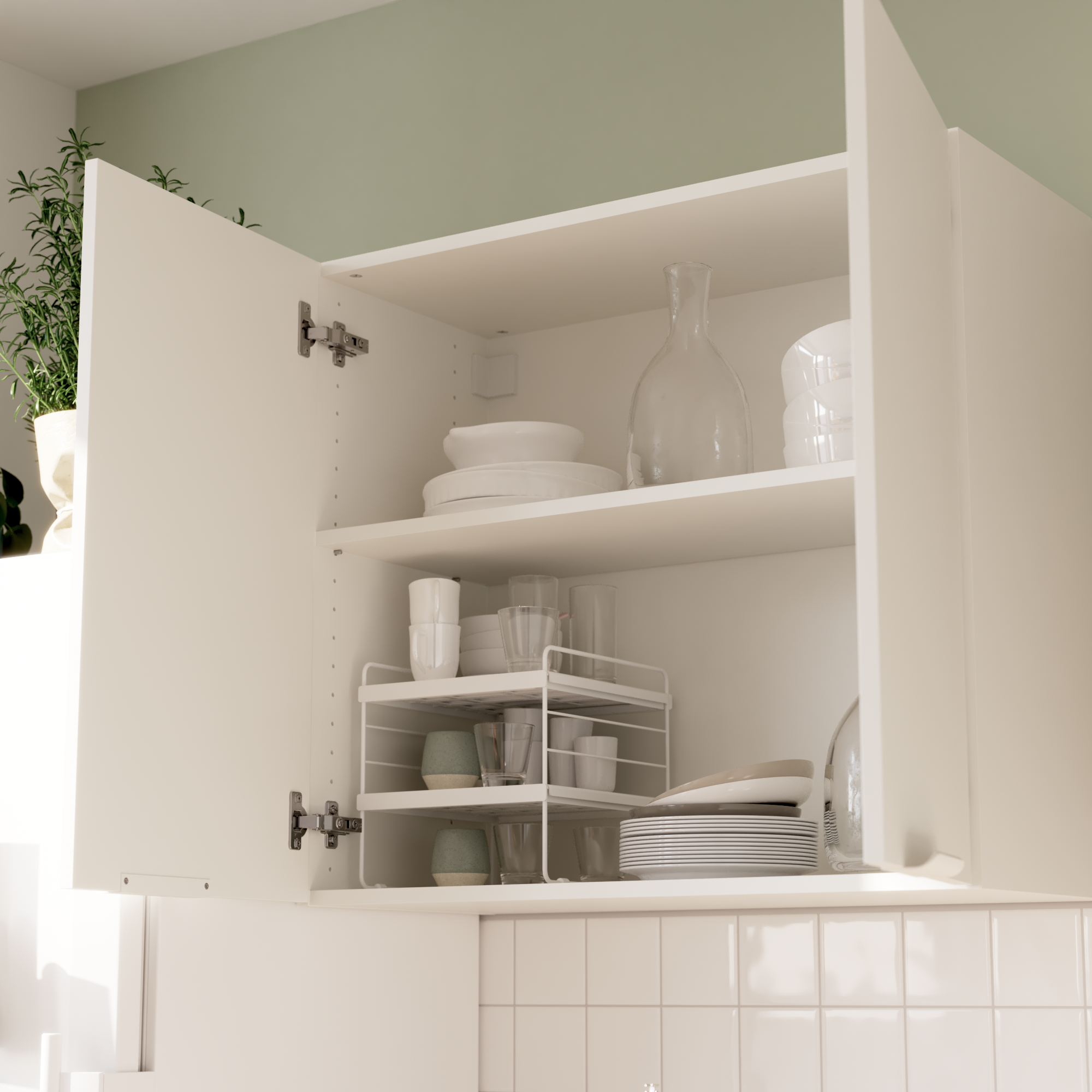 Meuble haut de cuisine Eleki blanc 2 portes H72.1 x l80 - 3