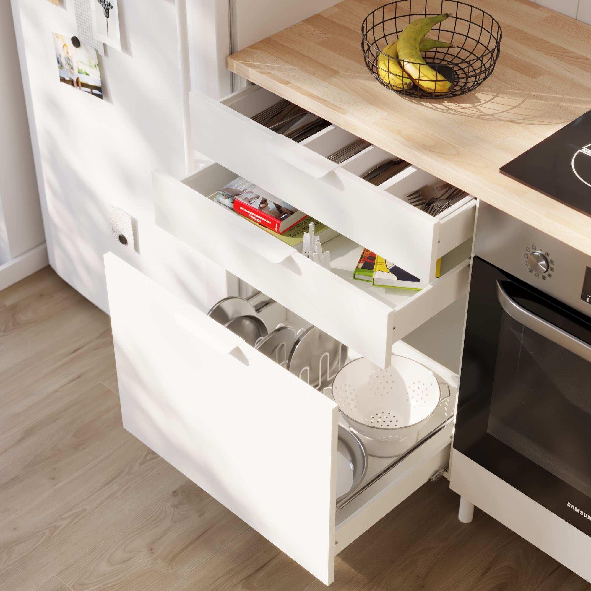 Cucina in kit DELINIA Eleki bianco 4 basi e 5 pensili L 300 cm - 3