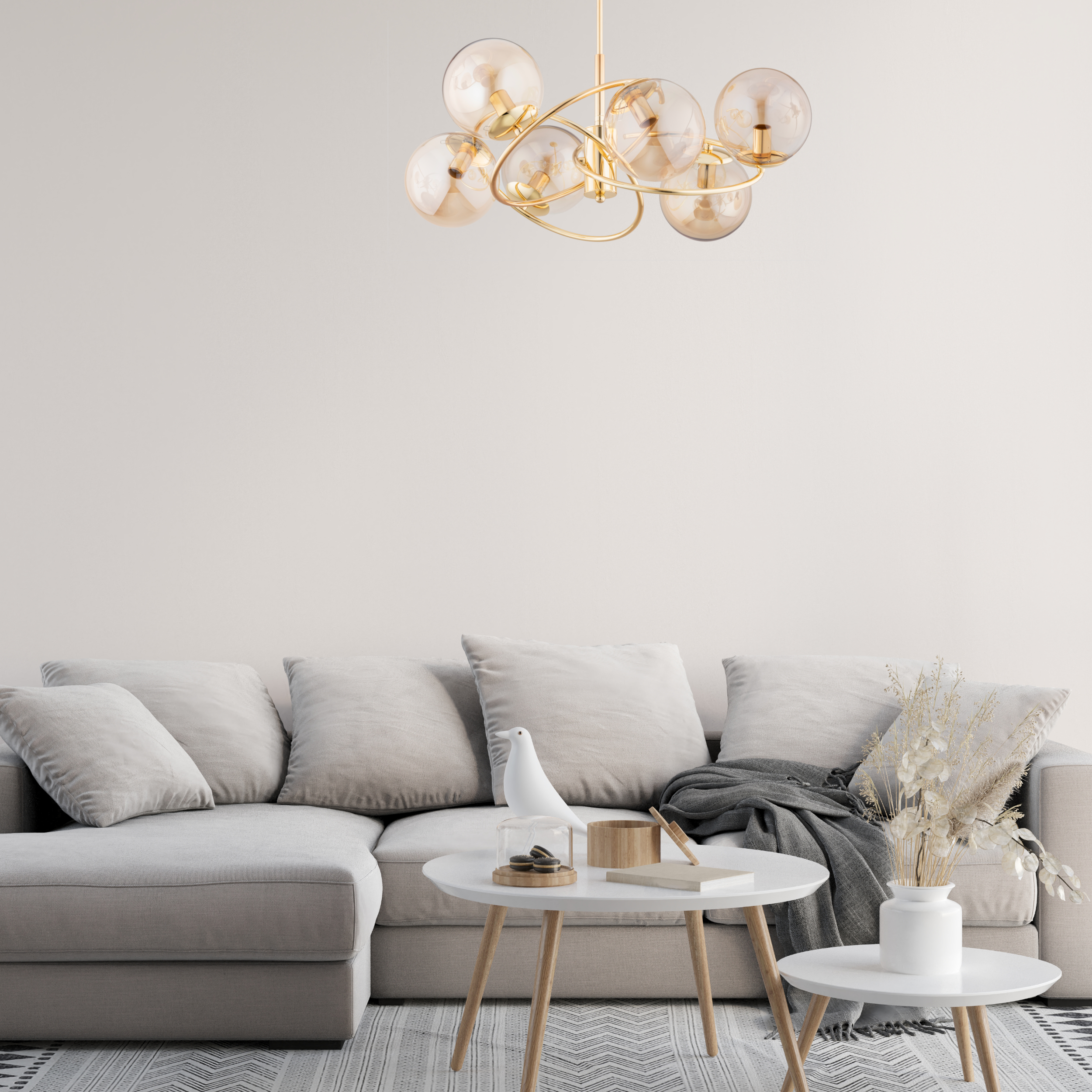 Lampa wisząca Wiromat złota 6 x E14 Alfa - 2