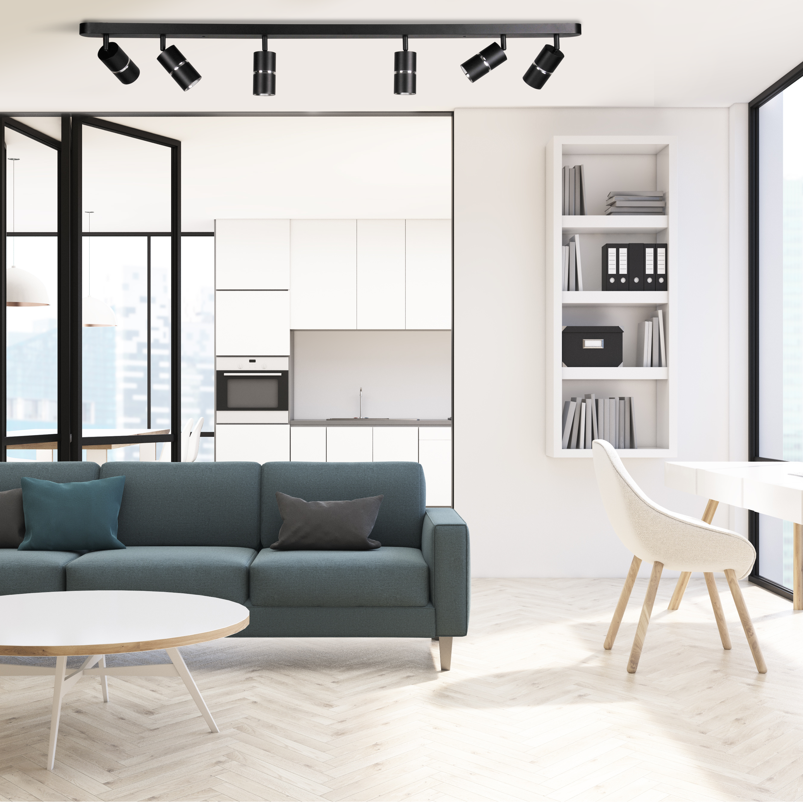 Listwa reflektorowa Bamboo czarna 6 x GU10 Goldlux - 2