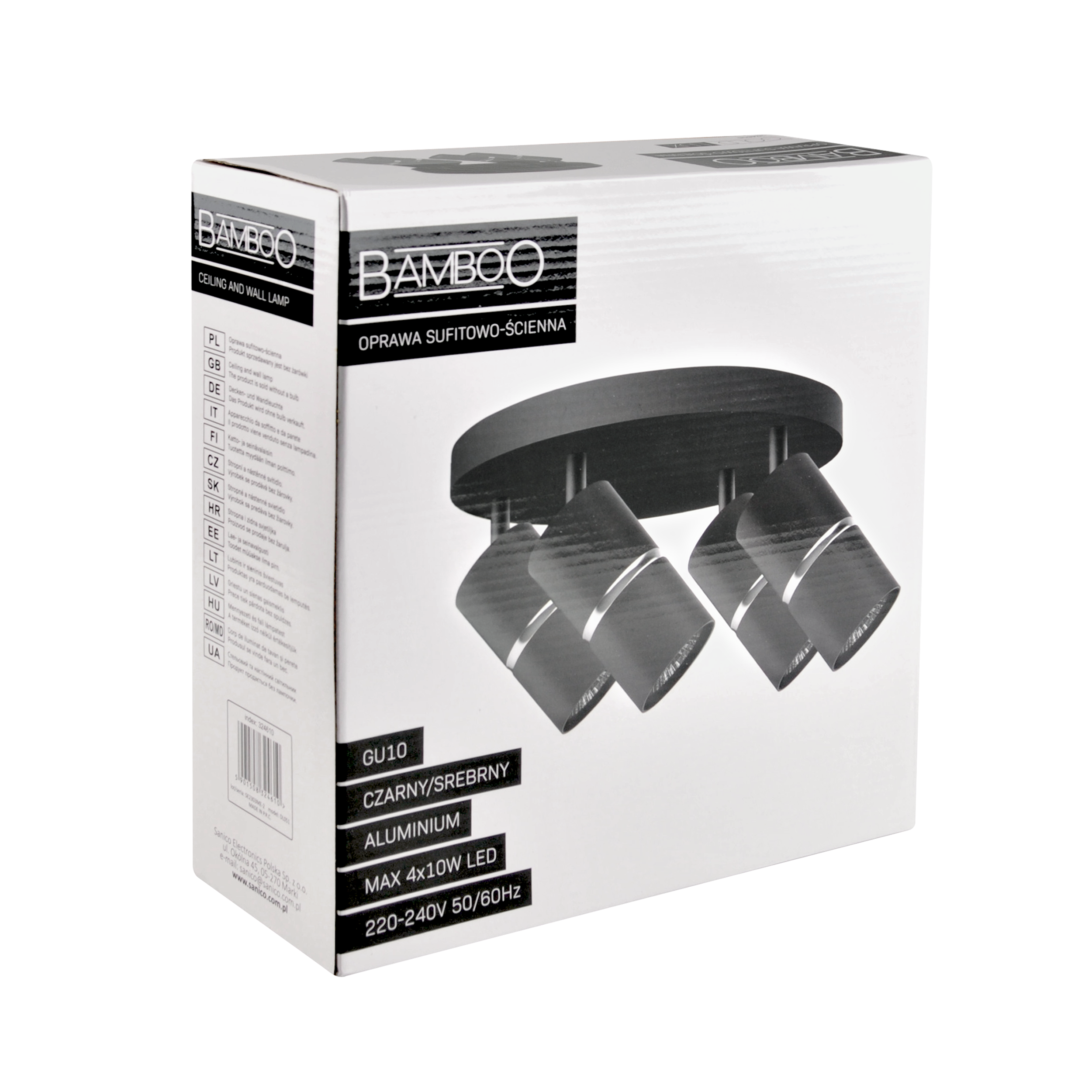 Plafon Bamboo czarna 4 x GU10 Goldlux - 6