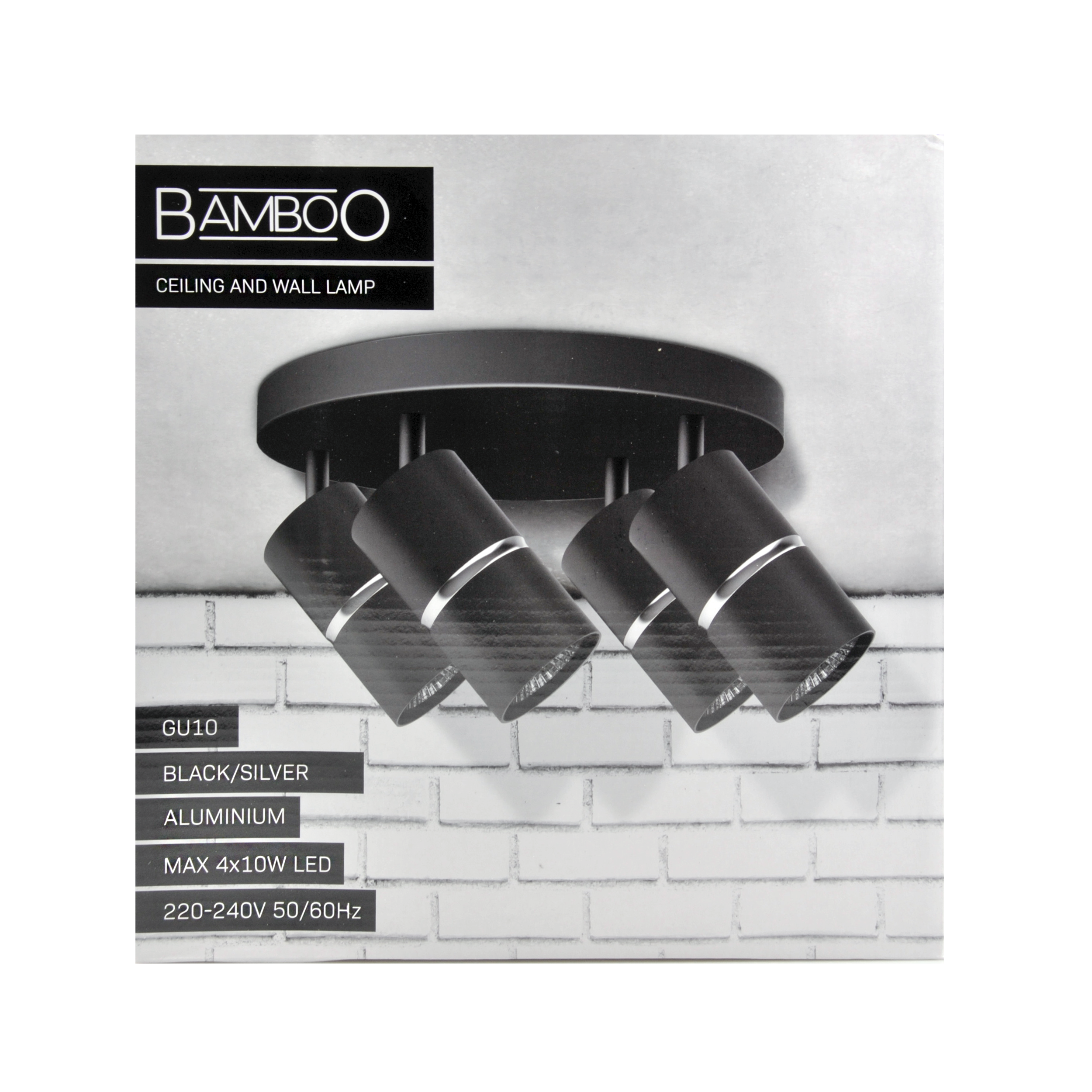 Plafon Bamboo czarna 4 x GU10 Goldlux - 5