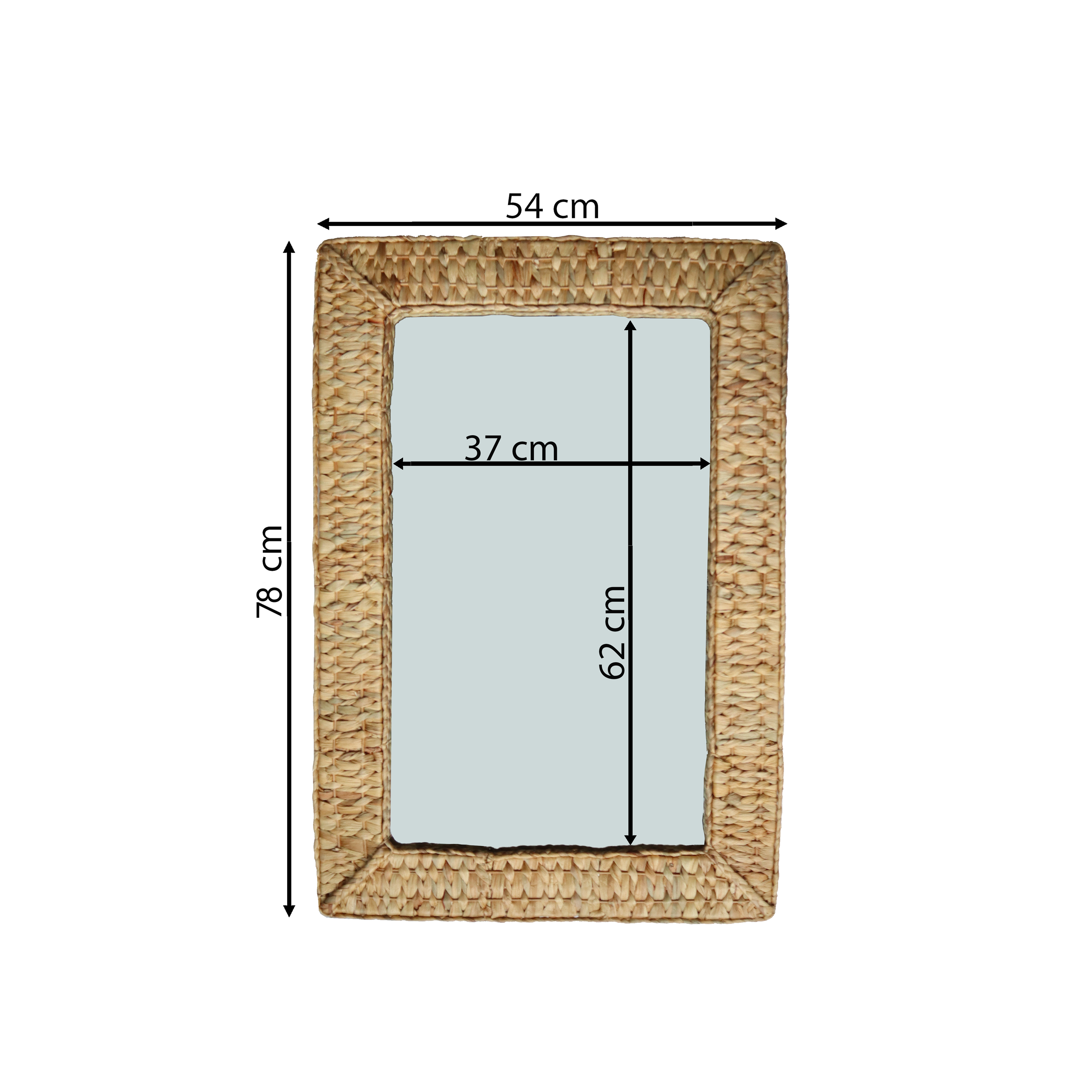 Espejo enmarcado de pared rectangular Jacinte mimbre beige mate INSPIRE de 54 x 78 cm - 4