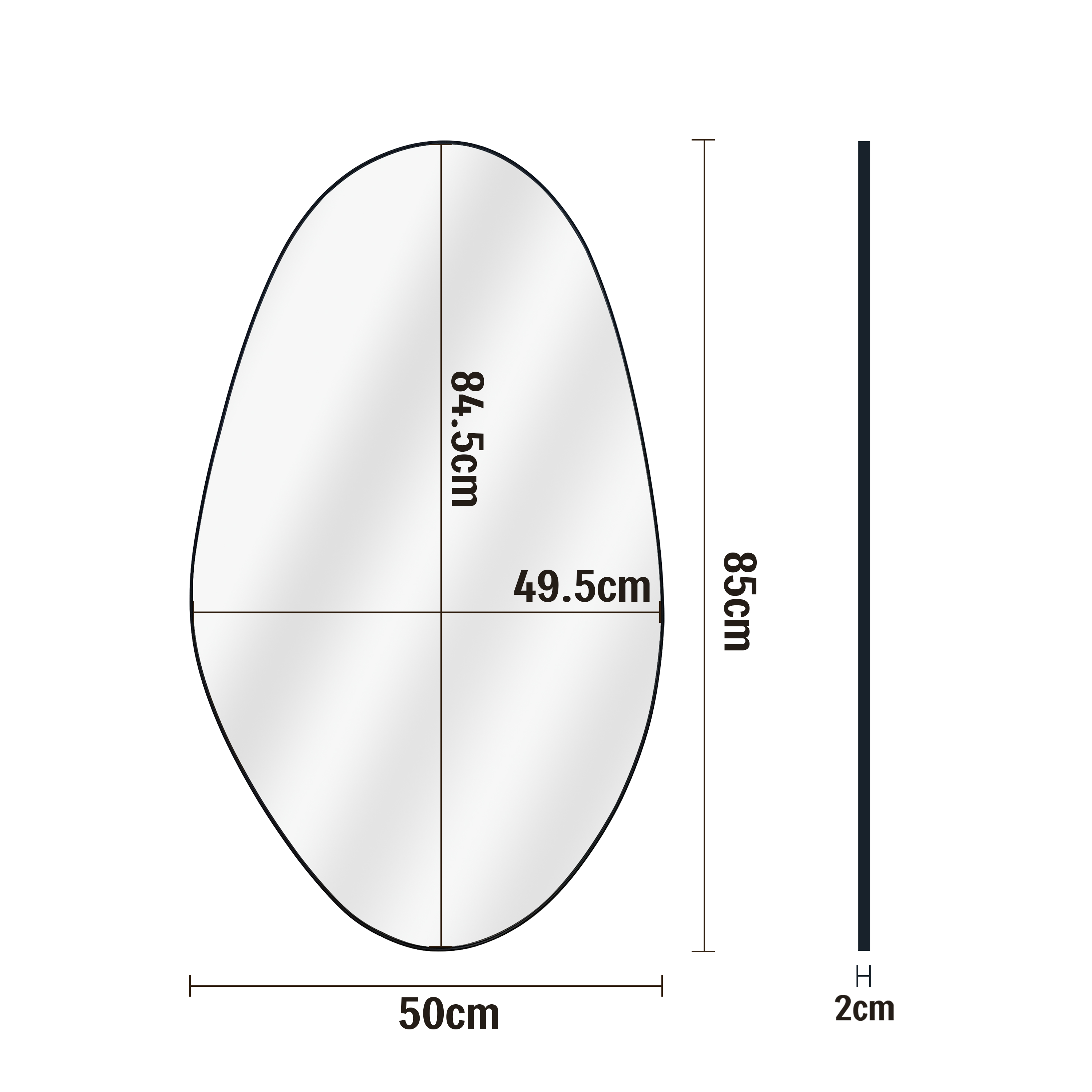 Espelho Dali 50x85cm preto Inspire - 5