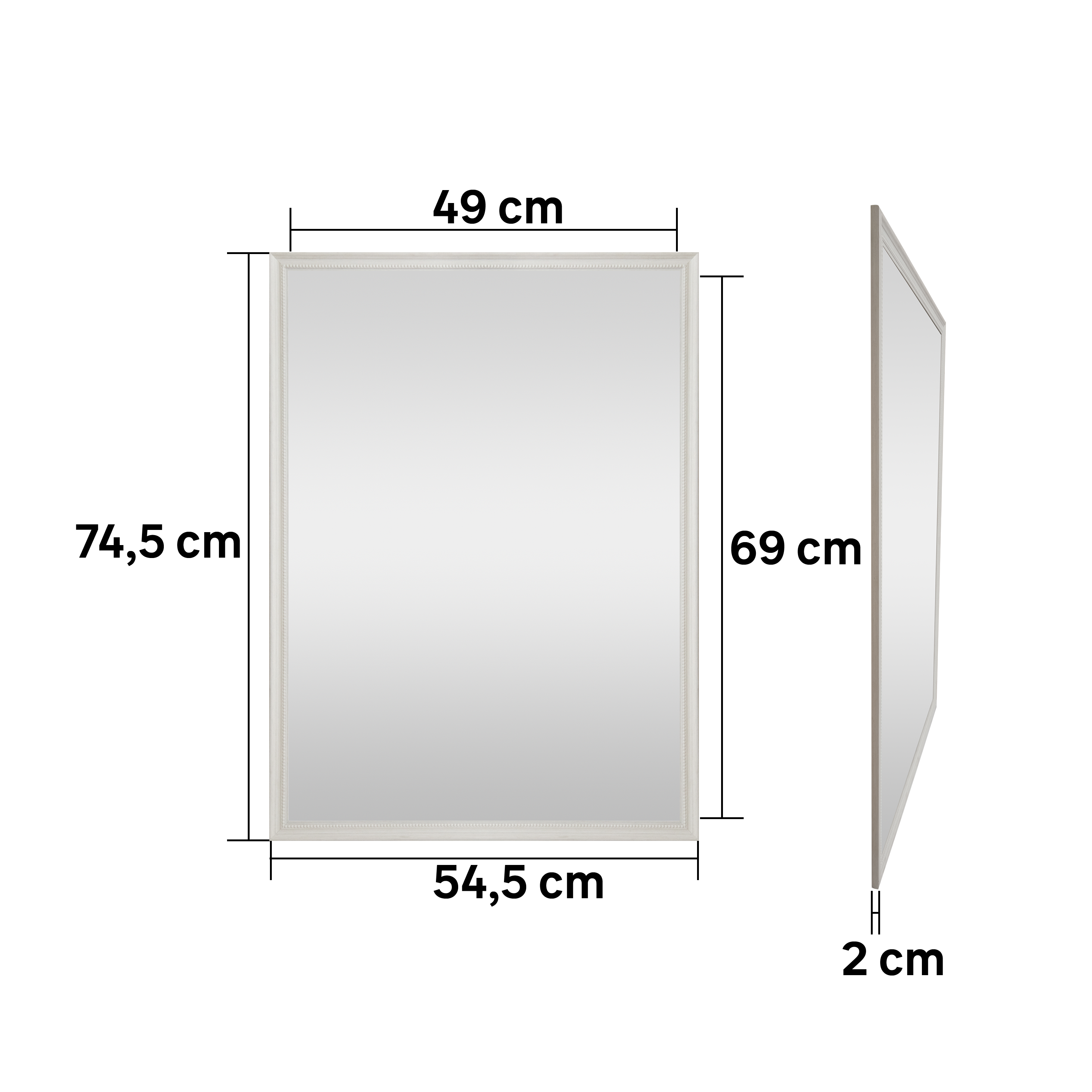 Espejo enmarcado de pared rectangular Charm poliestireno blanco mate INSPIRE de 54.5 x 74.5 cm - 4