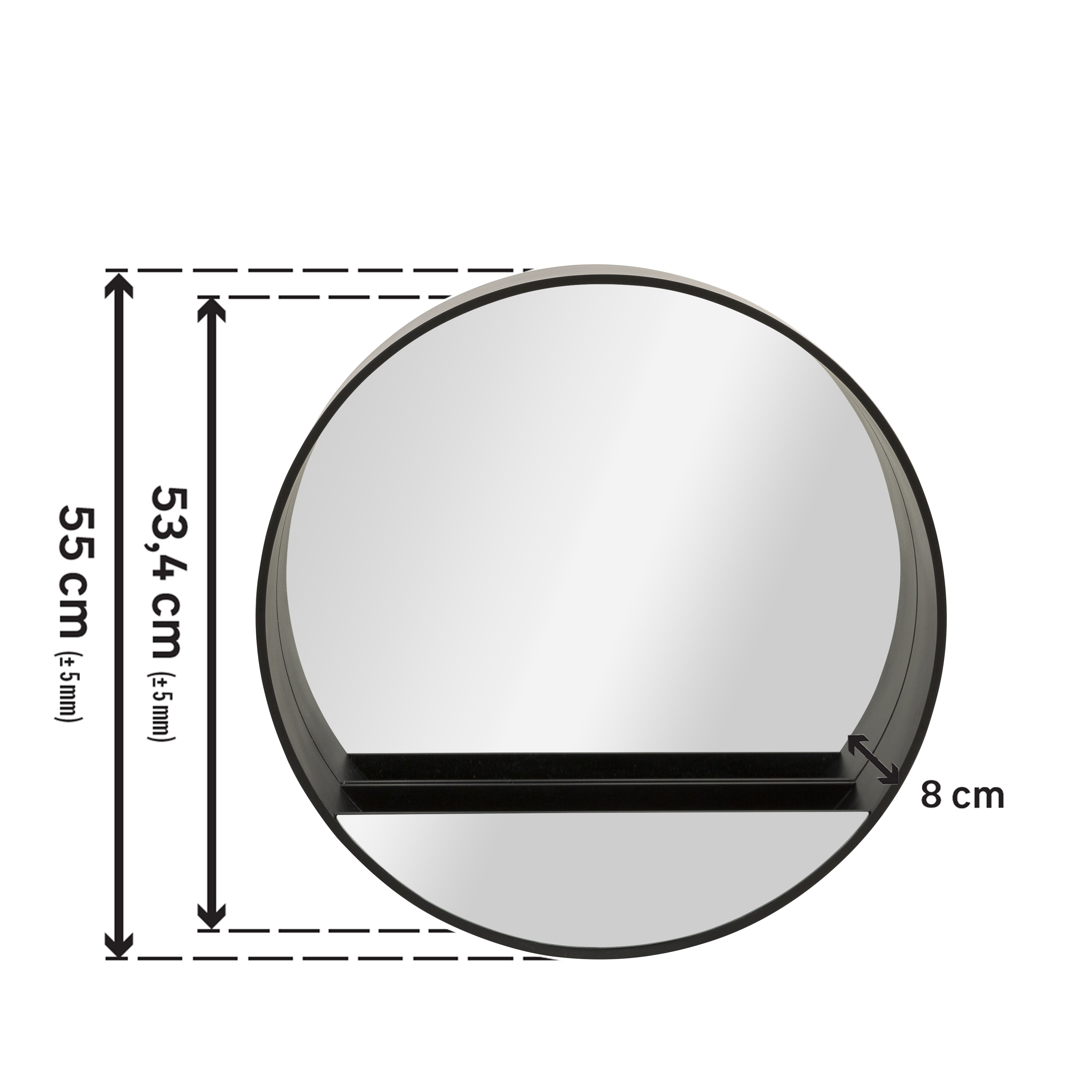 Miroir rond mdf noir Nordik tableto INSPIRE diam.55 cm - 7