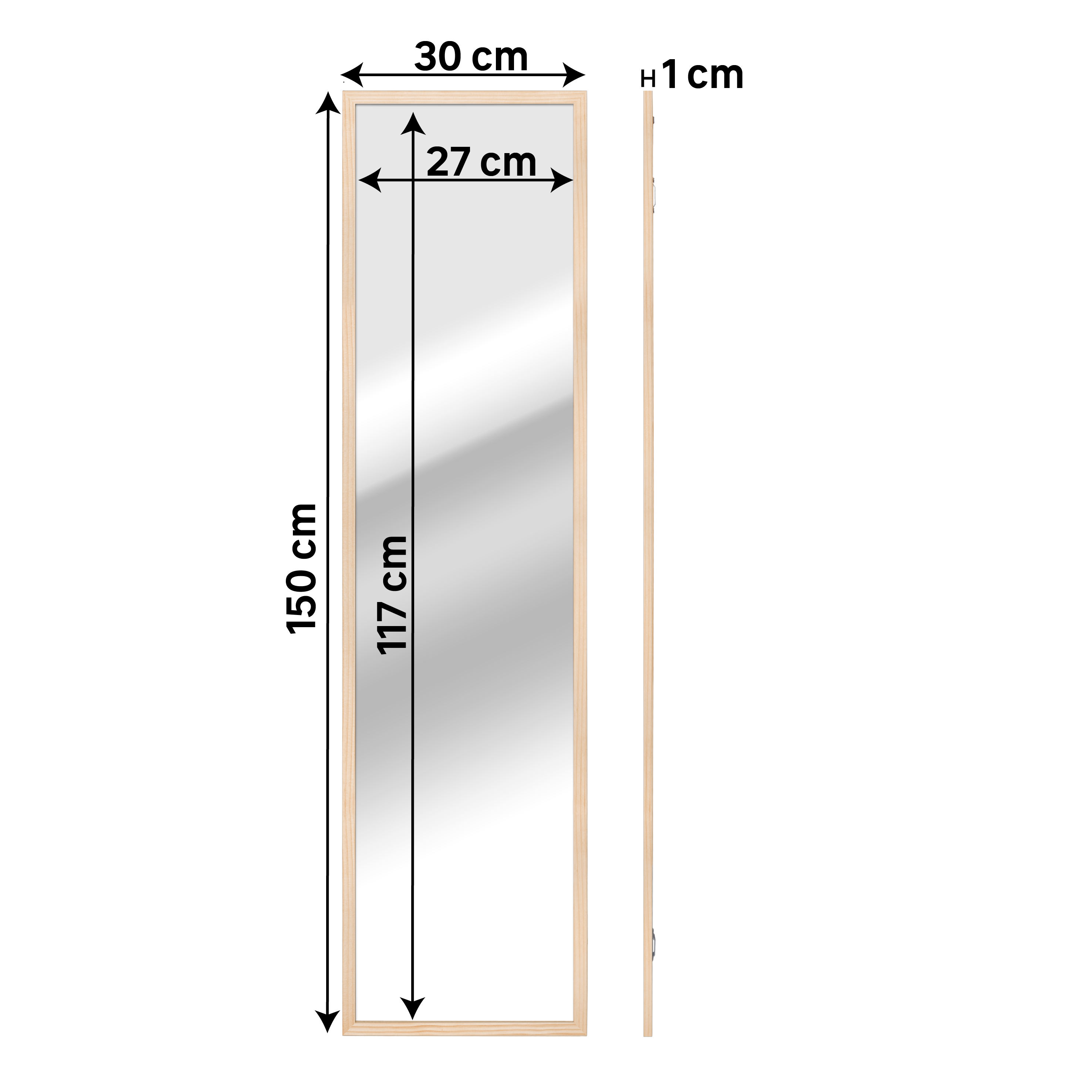 Lustro Natural Wood 30 x 120 cm Inspire - 9