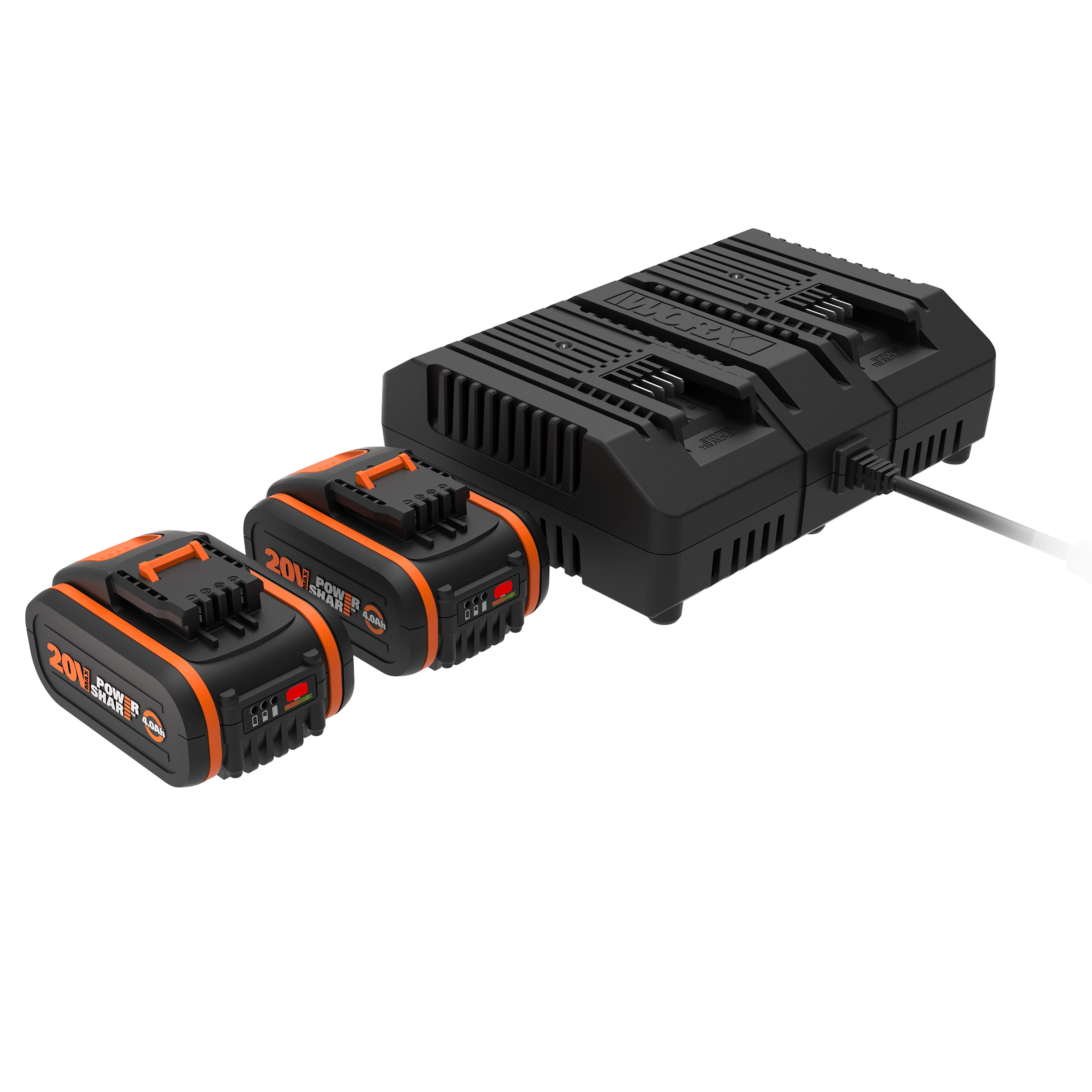 Pack Carregador + 2 baterias CARREGADOR DUPLO 40V + 2 BATERIAS 4AH WA3611 - 8