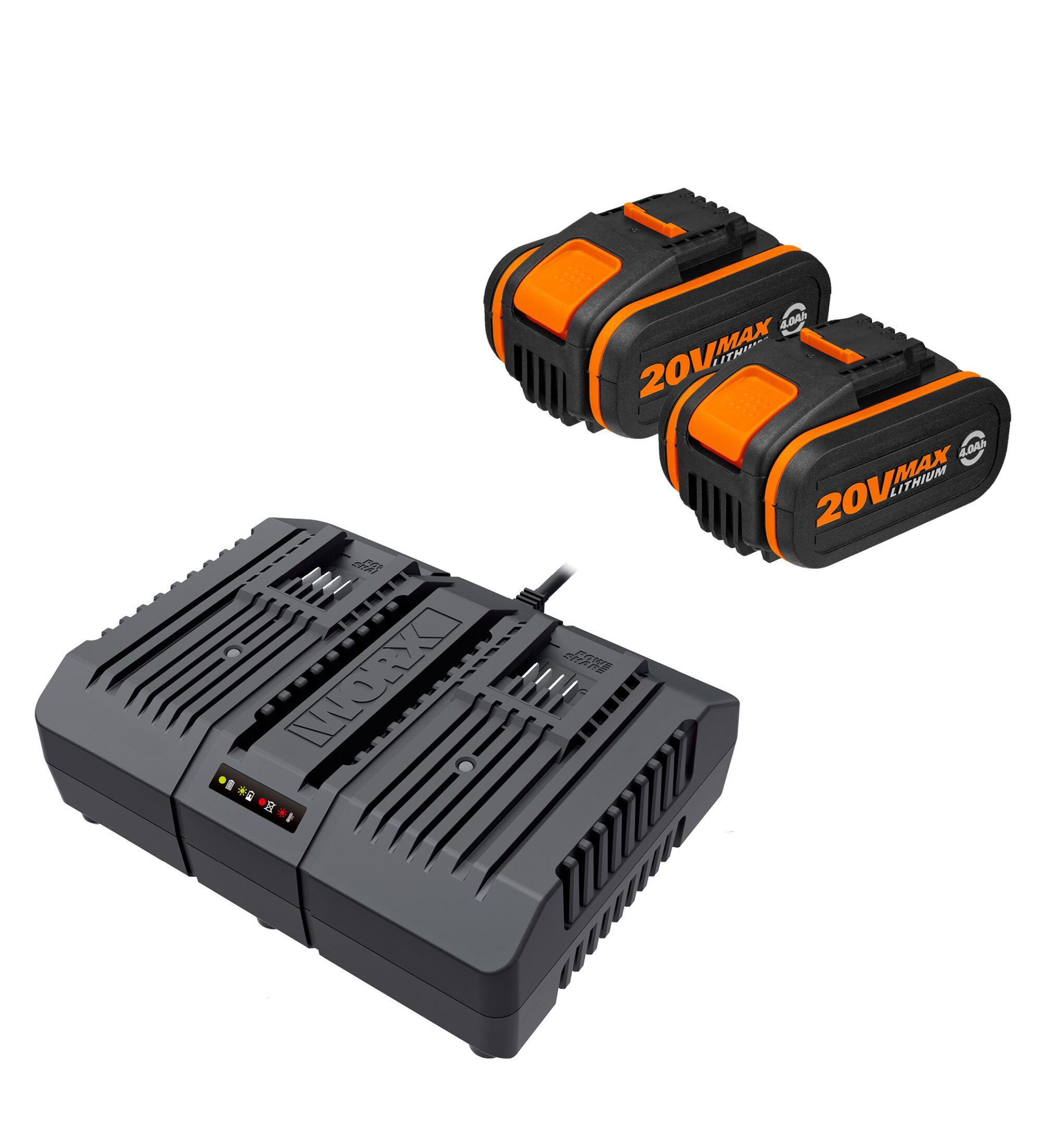 Pack Carregador + 2 baterias CARREGADOR DUPLO 40V + 2 BATERIAS 4AH WA3611 - 3
