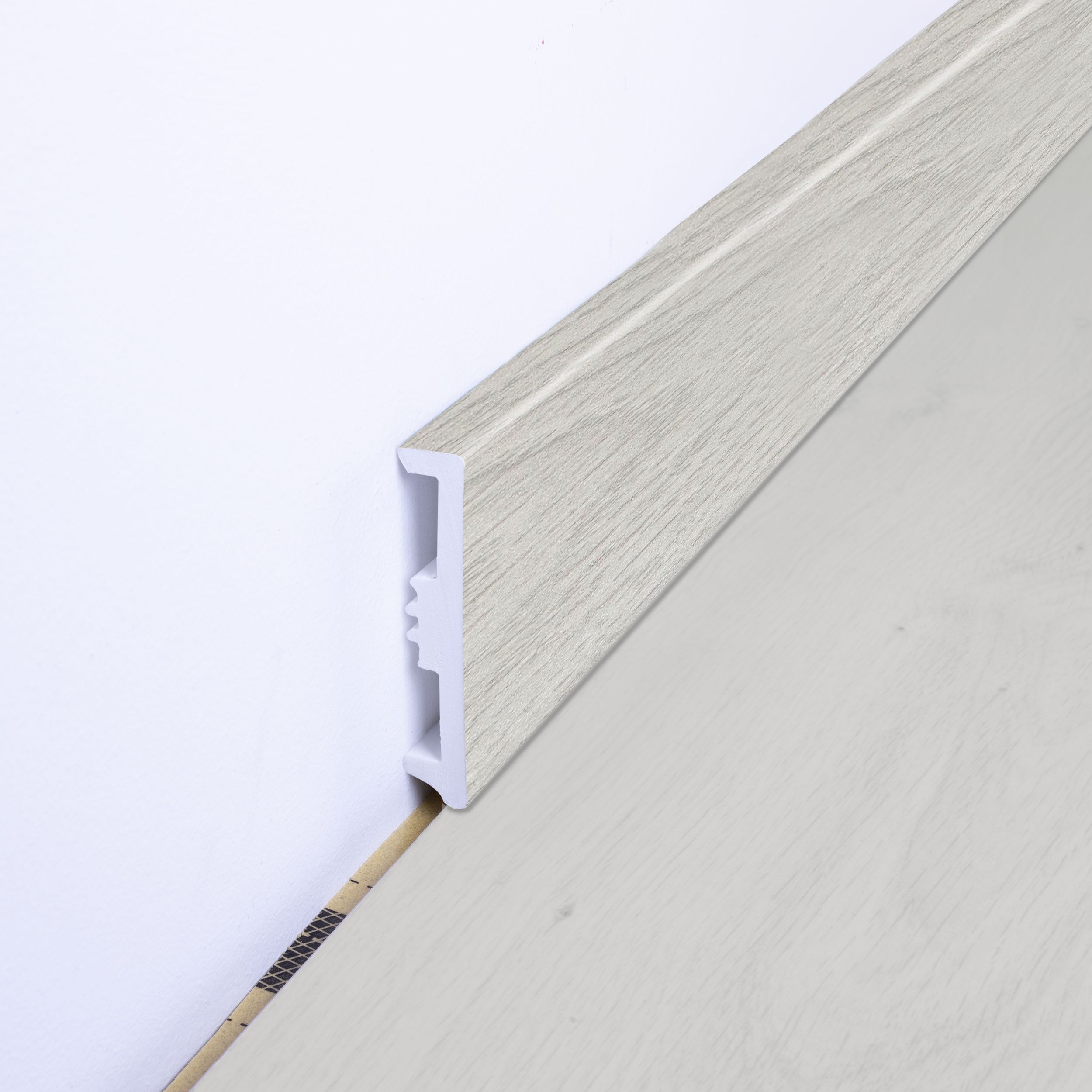 Battiscopa con passacavo Stiq XL 810 wood Decor 030 ARTENS in polistirene argento Sp 15 mm x H 8 x L 240 cm / 2.4 m - 5