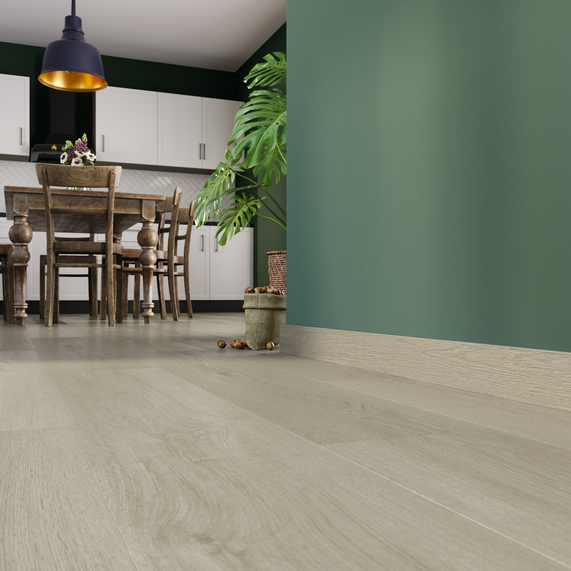Battiscopa con passacavo STIQ XL 810 WOOD DECOR 035 ARTENS in polistirene beige Sp 15 mm x H 8 x L 240 cm / 2.4 m - 3