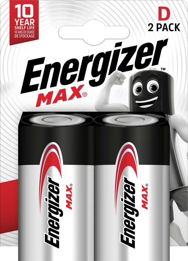 2 pilhas LR20 ENERGIZER MAX