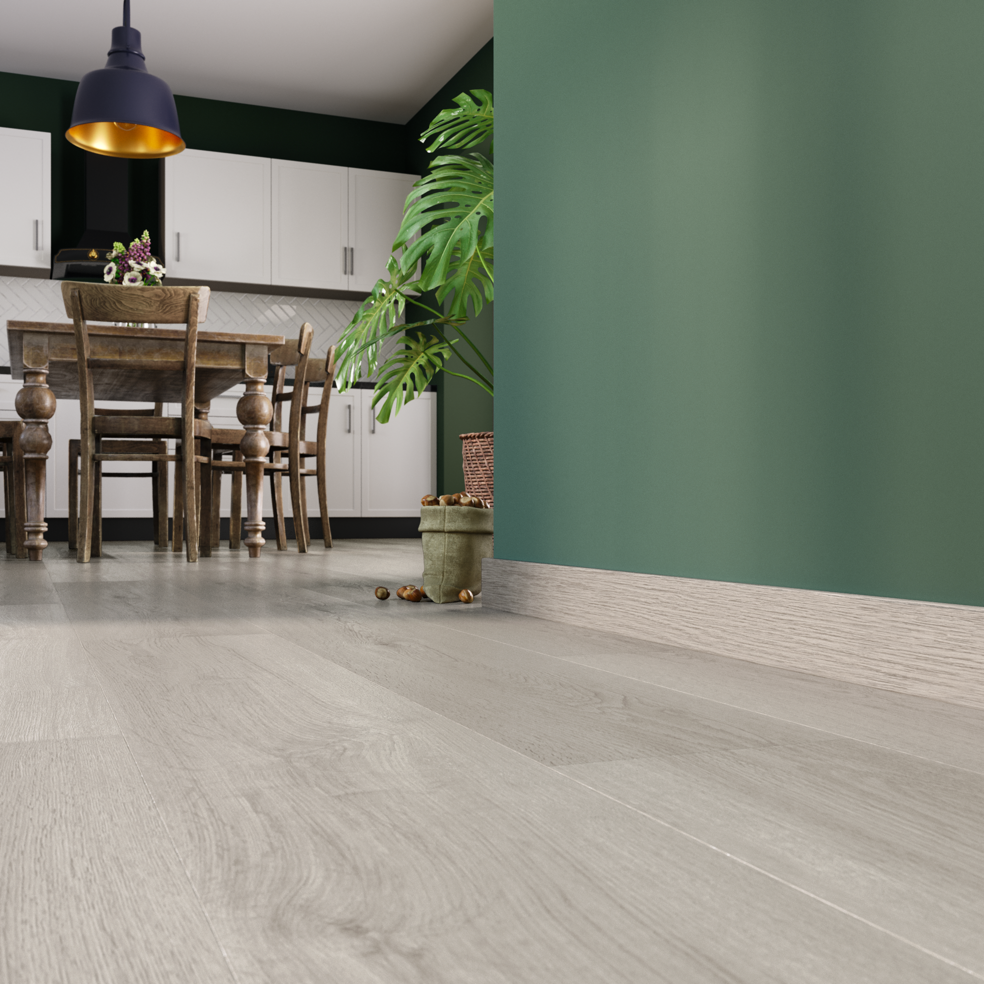 Rodapé poliestireno bege mate 15x80x2400 mm Artens - 3