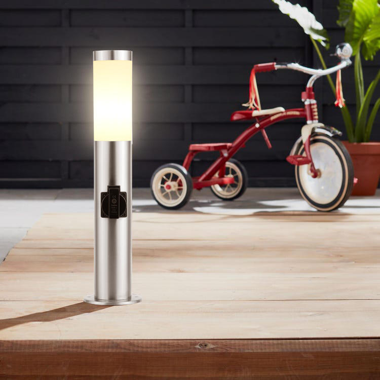 Borne extérieure avec prise, E27 max 25W aluminium Bergen INSPIRE - 2