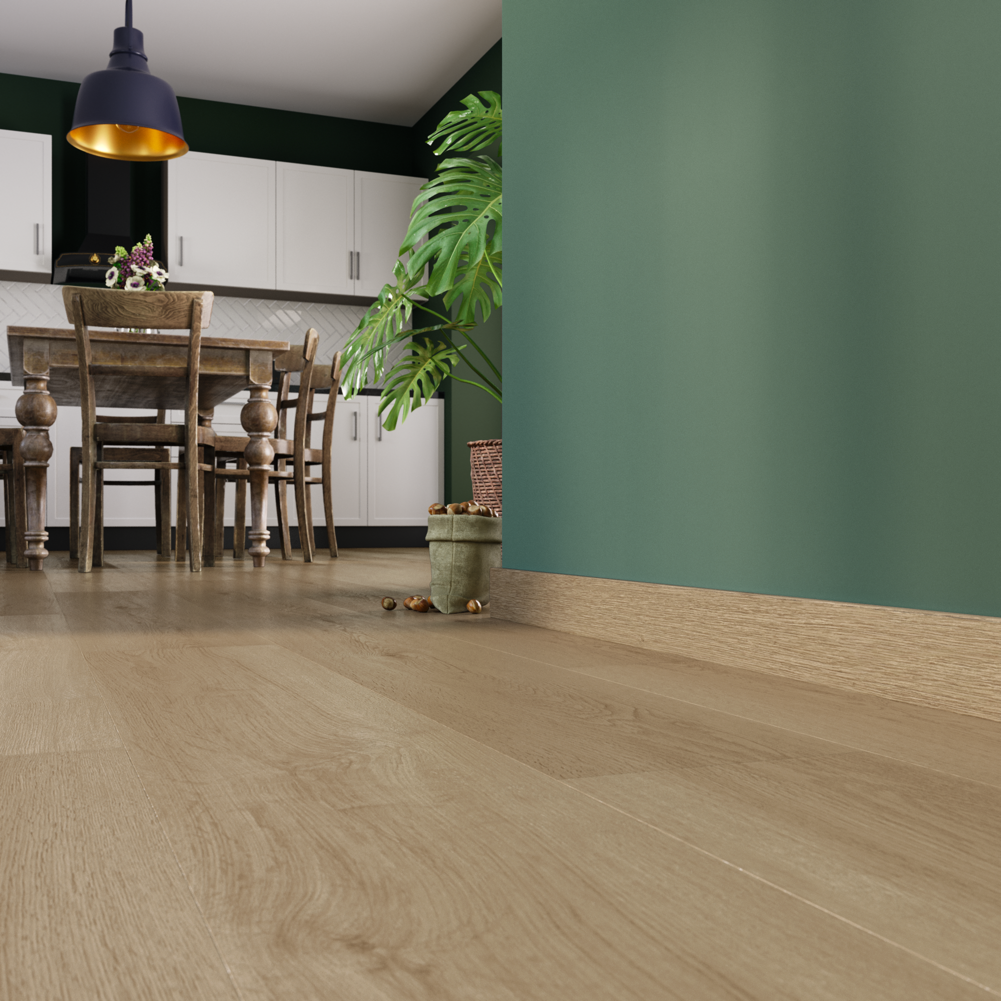 Battiscopa con passacavo STIQ XL 810 WOOD DECOR 065 ARTENS in polistirene beige Sp 15 mm x H 8 x L 240 cm / 2.4 m - 3