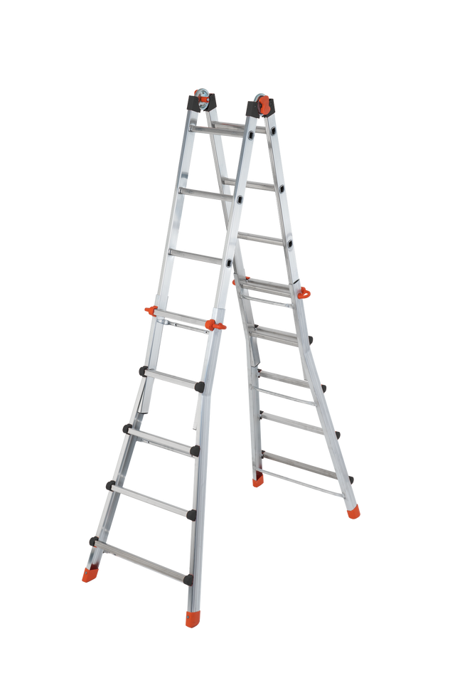 Scala telescopica GIERRE Peppina ALU125 in alluminio 5 + 5 gradini portata massima 125 kg D.lgs 81/08 per lavori fino a 5.72 m
