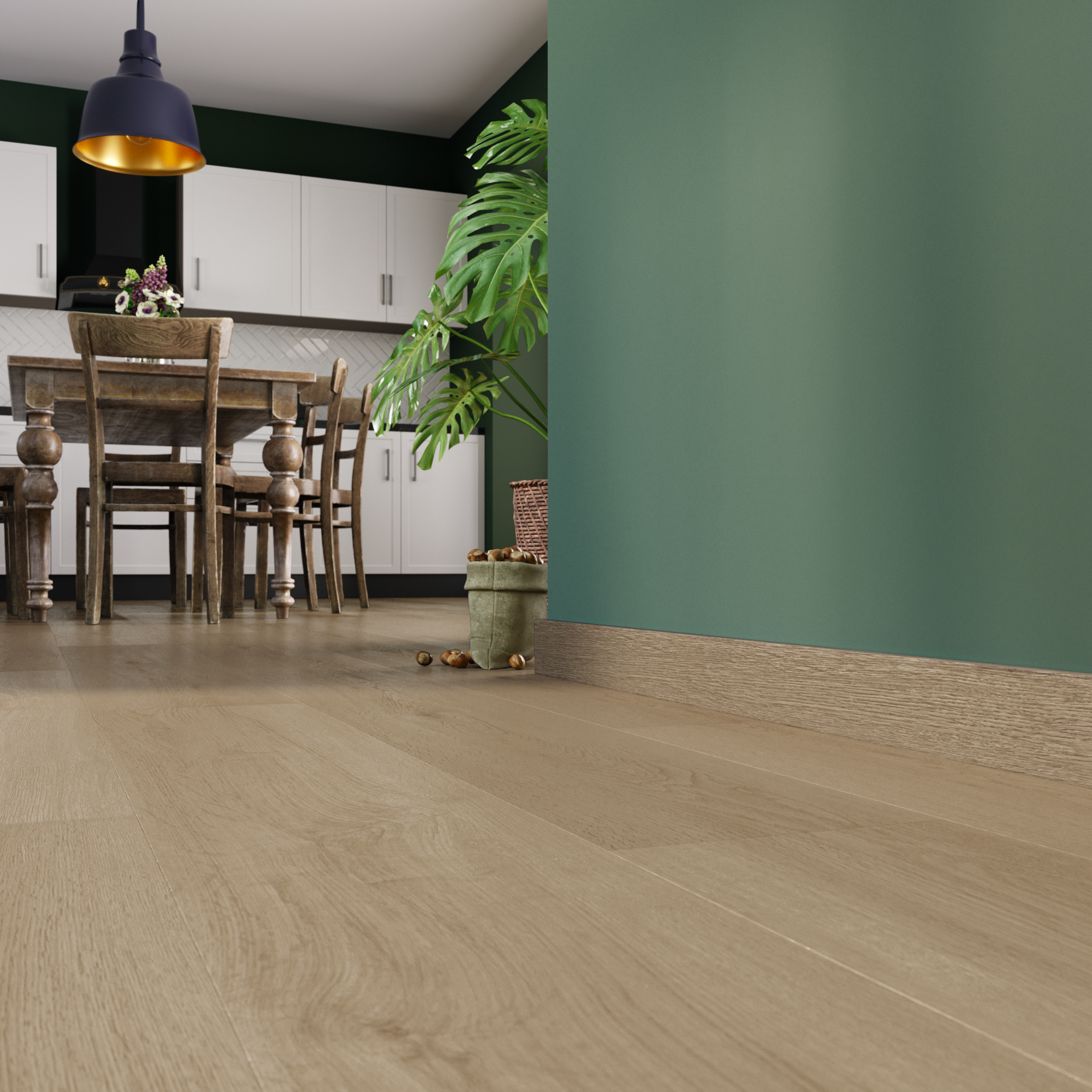 Battiscopa con passacavo STIQ XL 810 WOOD DECOR 070 ARTENS in polistirene marrone Sp 15 mm x H 8 x L 240 cm / 2.4 m - 3