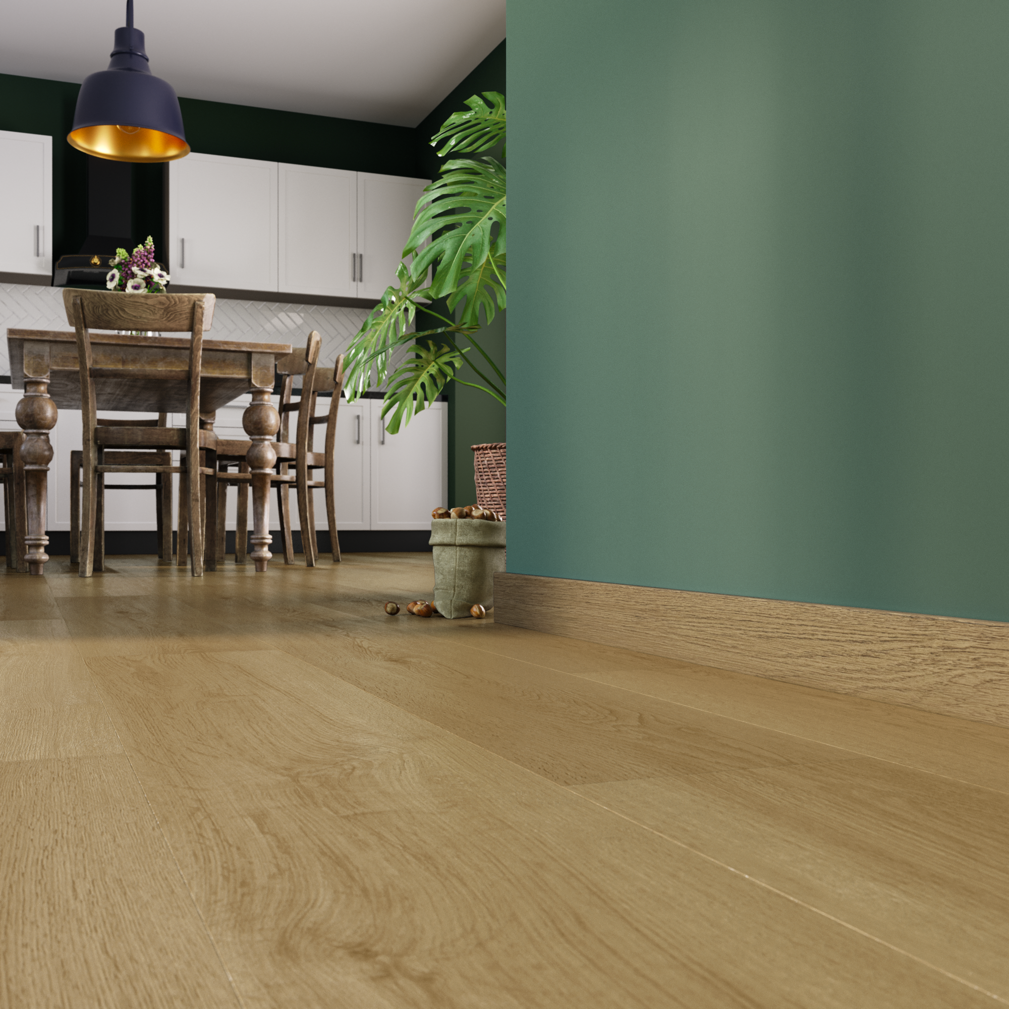 Rodapé poliestireno bege mate 15x80x2400 mm Artens - 2