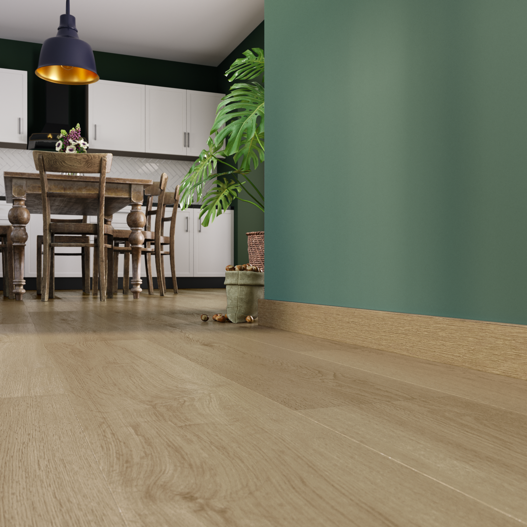 Battiscopa con passacavo STIQ XL 810 WOOD DECOR 085 ARTENS in polistirene marrone Sp 15 mm x H 8 x L 240 cm / 2.4 m - 3
