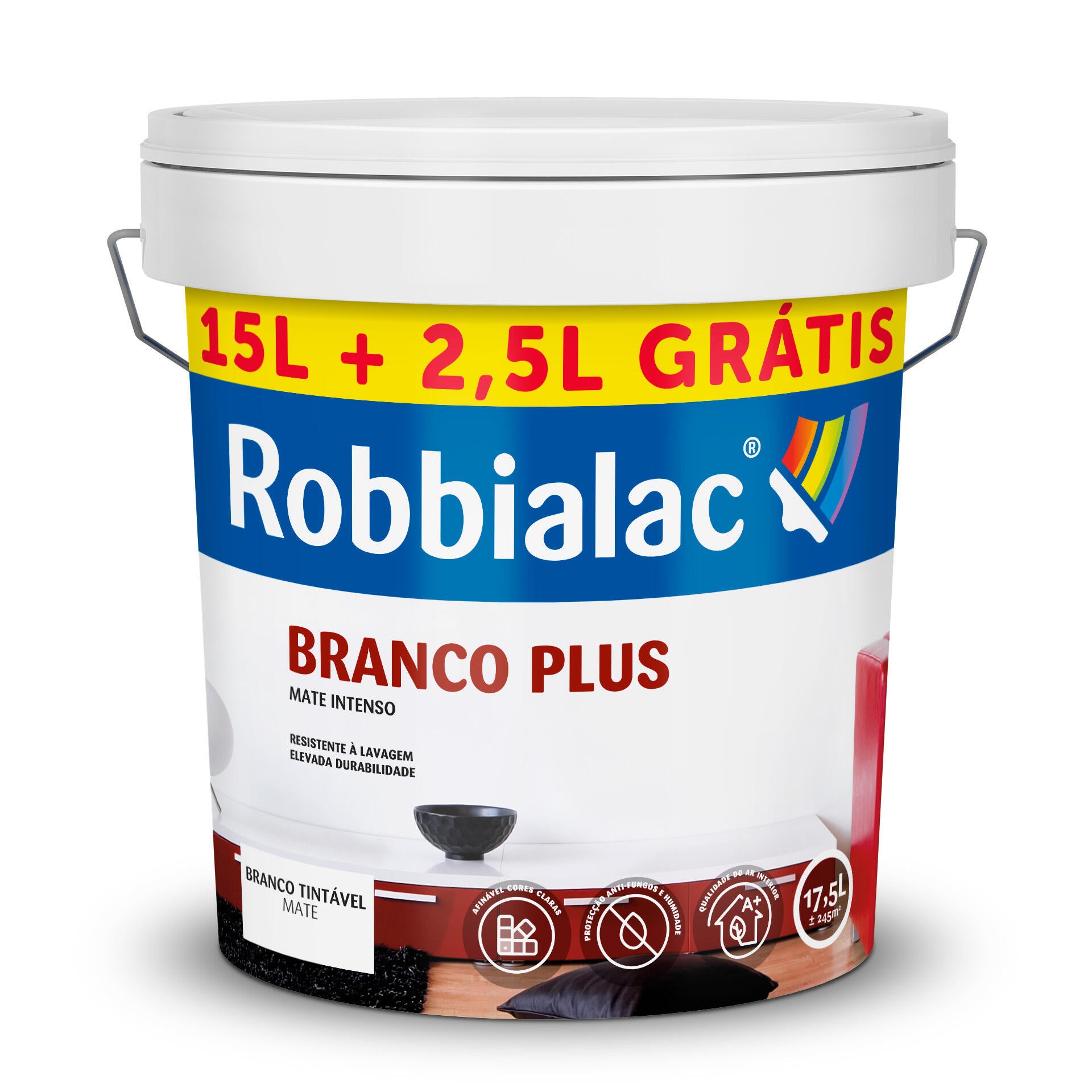 Tinta interior branco plus branco mate 15L+2,5L - 3