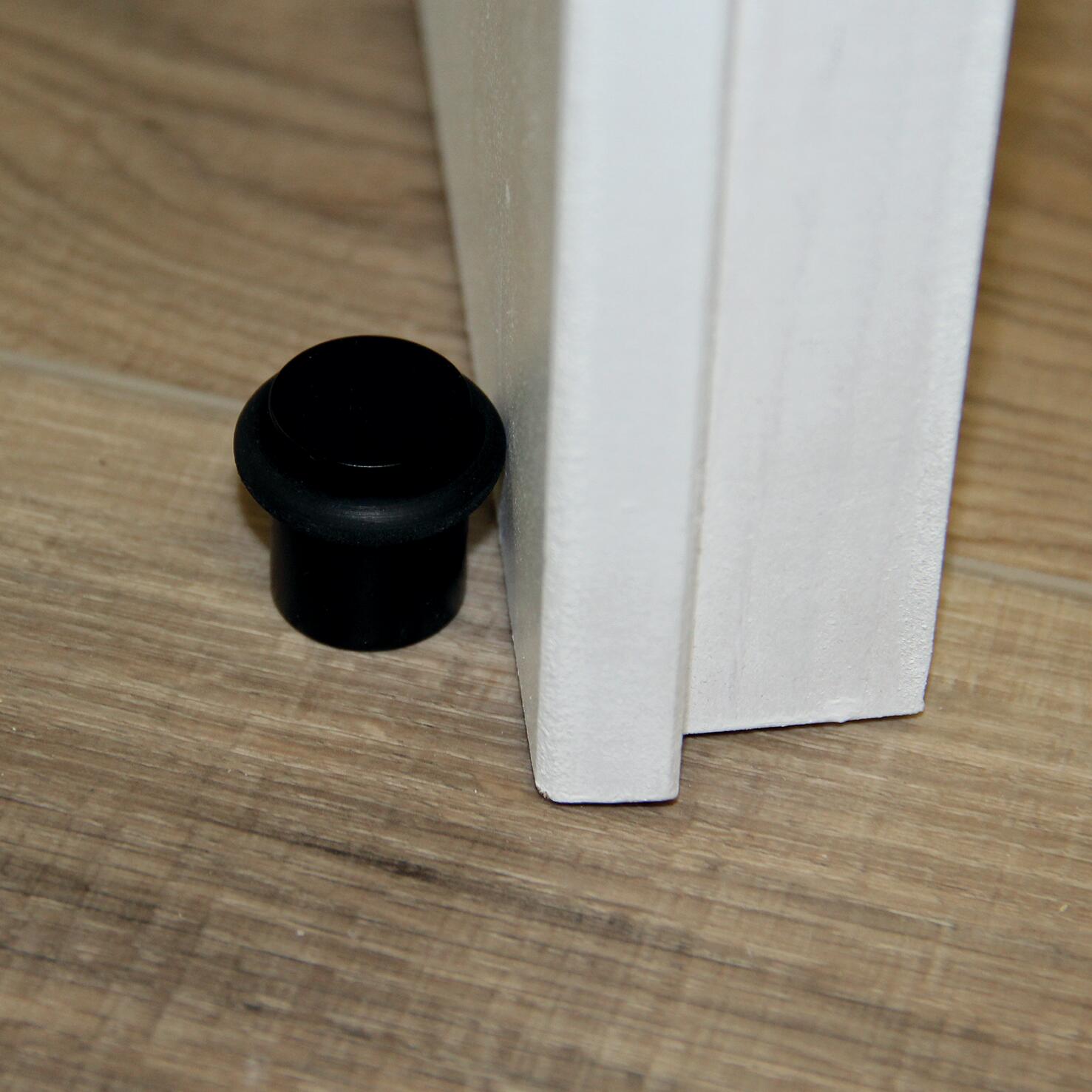 Lot de 4 butées de porte à visser aluminium LINEA BERTOMANI noir, ⌀2 x H.2.5 cm - 2