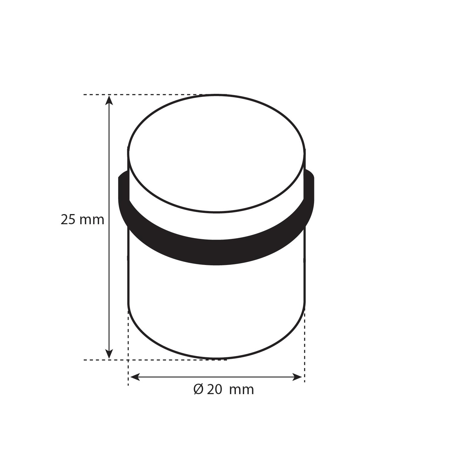 Lot de 4 butées de porte à visser aluminium LINEA BERTOMANI argent, ⌀2 x H.2.5 c - 3