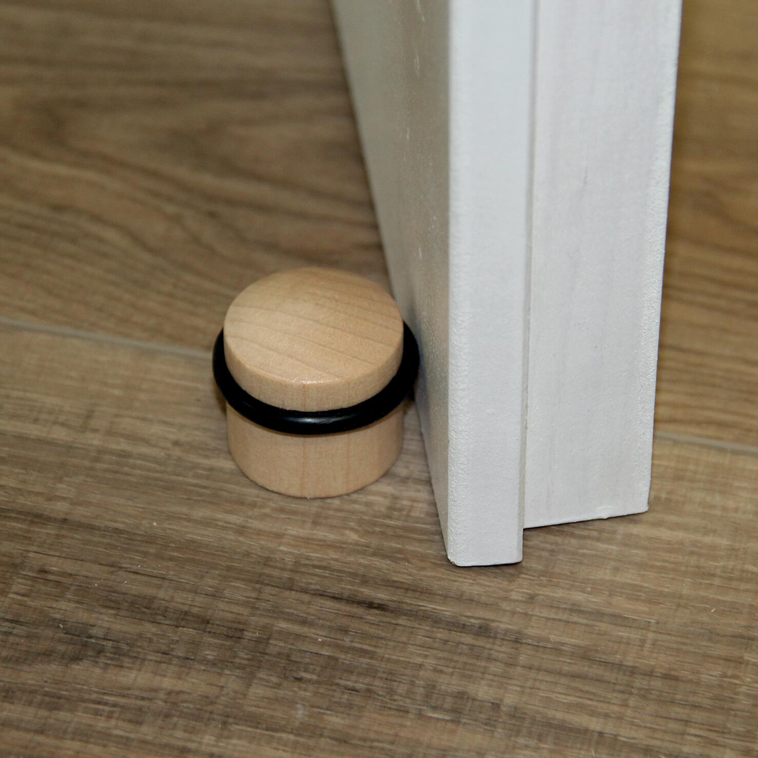 Lot de 4 butées de porte à poser bois LINEA BERTOMANI effet bois, ⌀3.5 x H.3.5 c - 2
