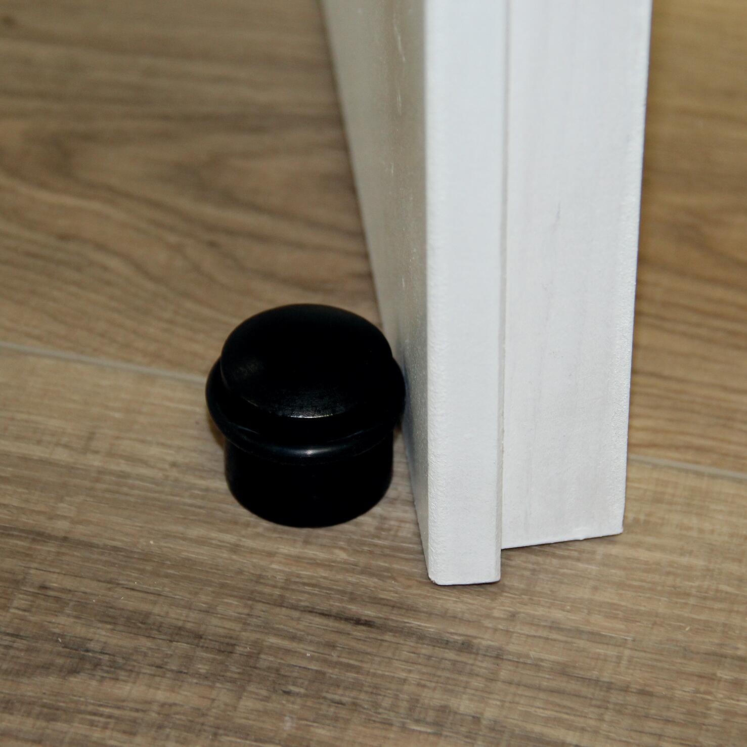 Lot de 4 butées de porte à poser bois LINEA BERTOMANI noir, ⌀3.5 x H.3.5 cm - 2